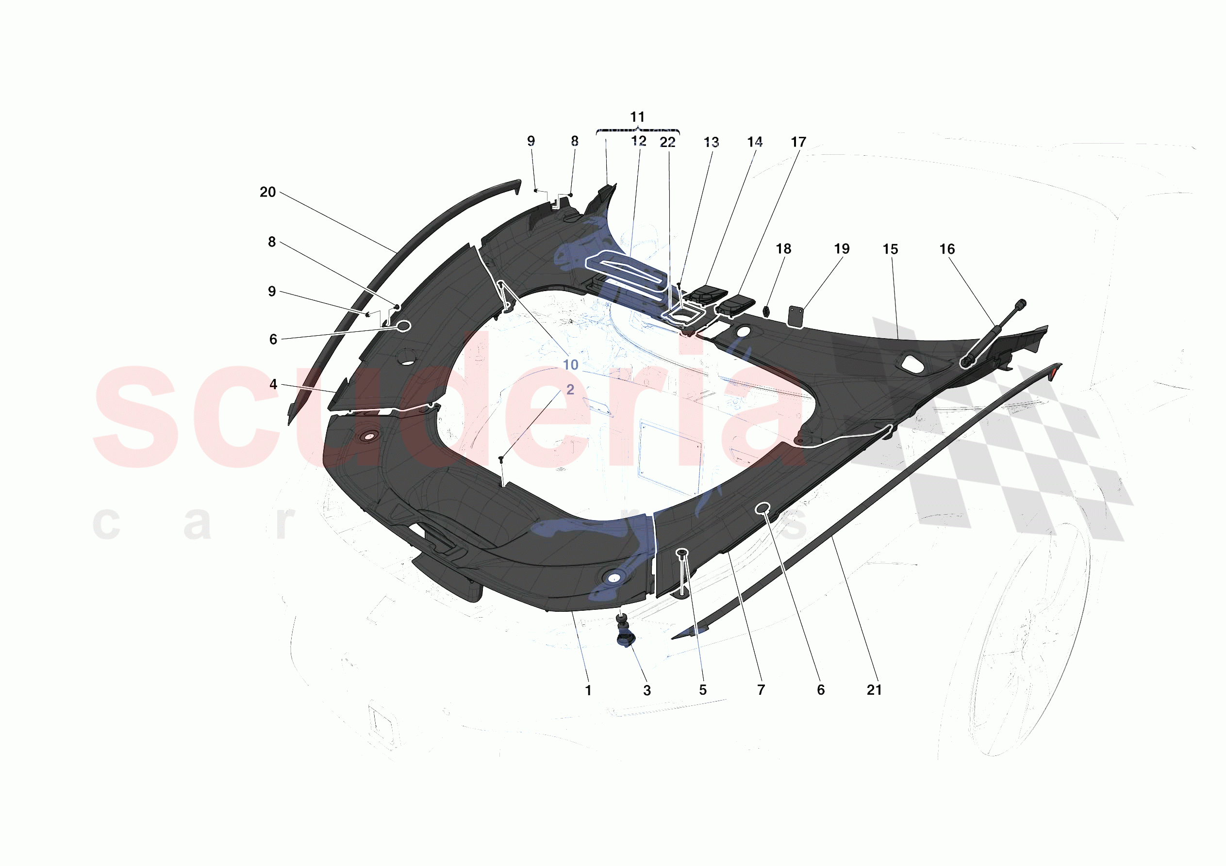 FRONT SUBSTRUCTURE TRIM of Ferrari Ferrari F8 Spider Europe RH