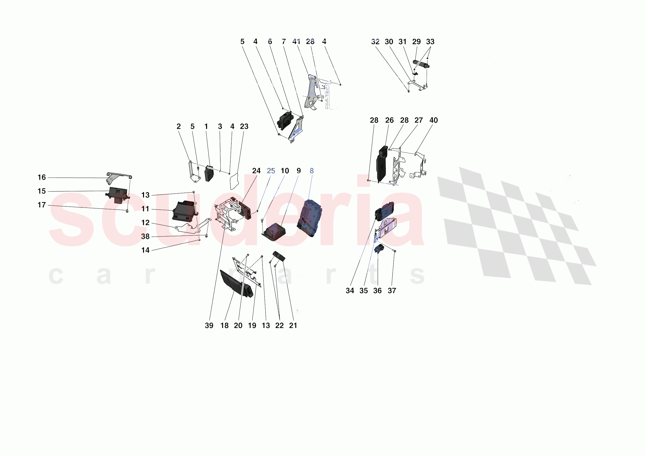 ELECTRICAL SYSTEM CONTROL UNITS of Ferrari Ferrari F8 Spider Europe RH