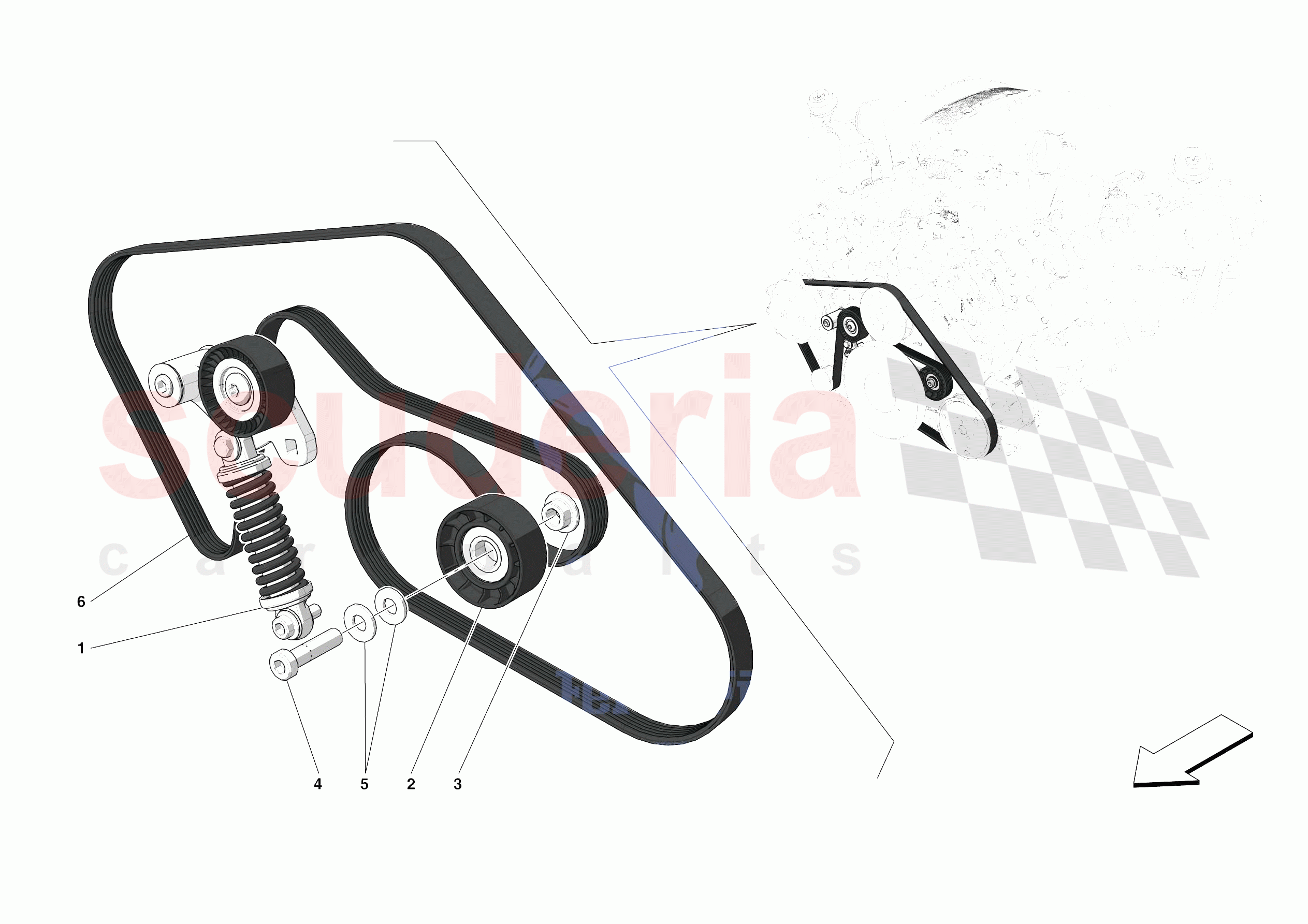 ALTERNATOR DRIVE of Ferrari Ferrari F8 Spider USA