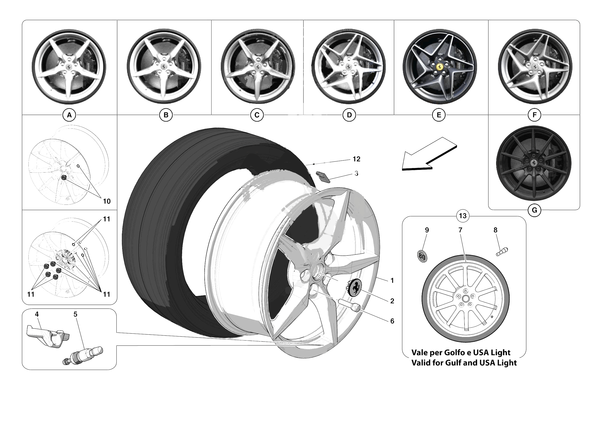 COMPLETE WHEELS of Ferrari Ferrari F8 Spider USA