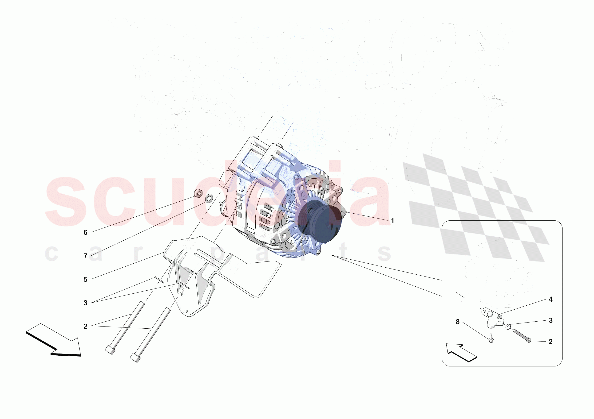 ALTERNATOR of Ferrari Ferrari F8 Tributo Europe