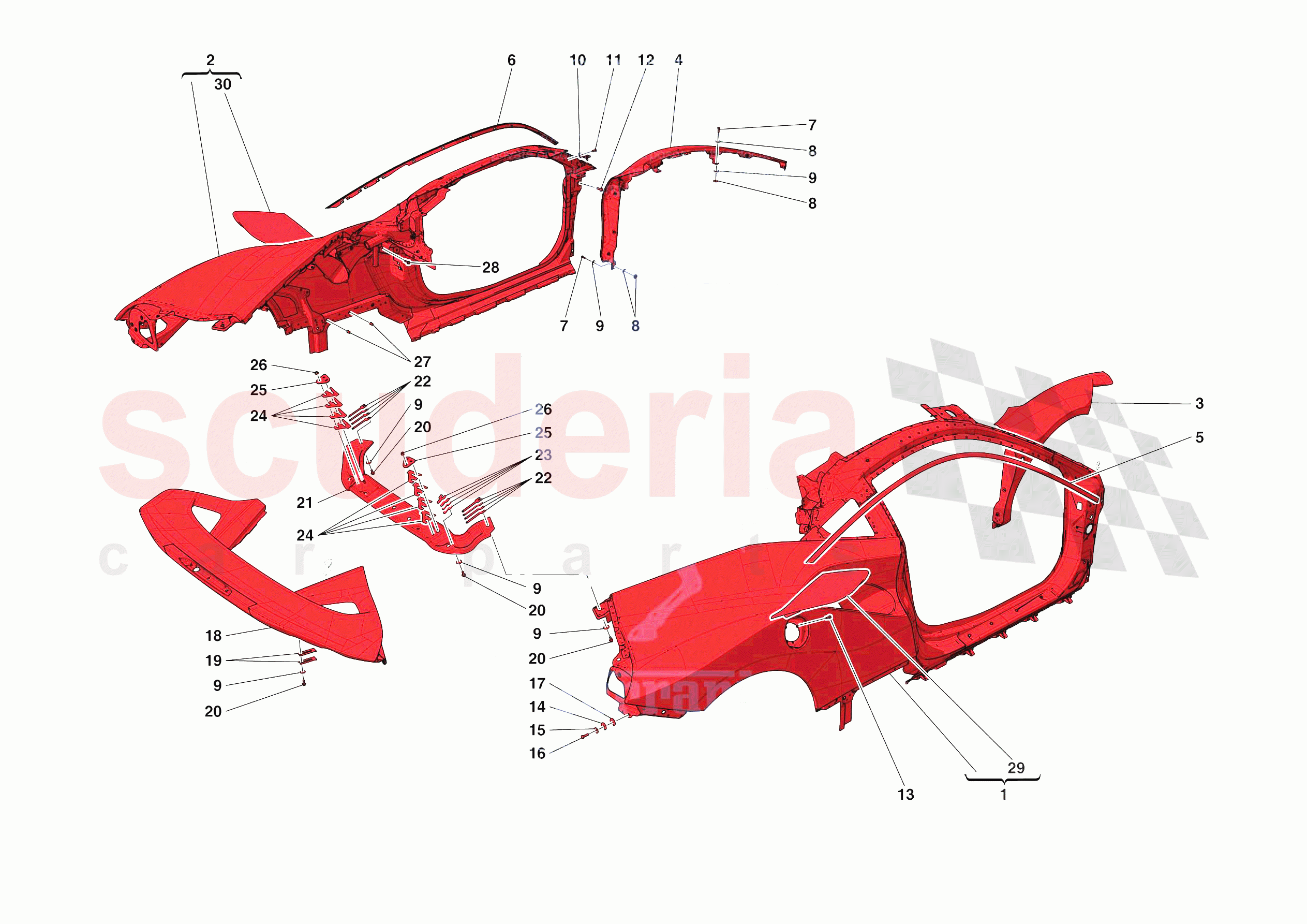 LATERAL OUTER BODYSHELL of Ferrari Ferrari F8 Tributo Europe