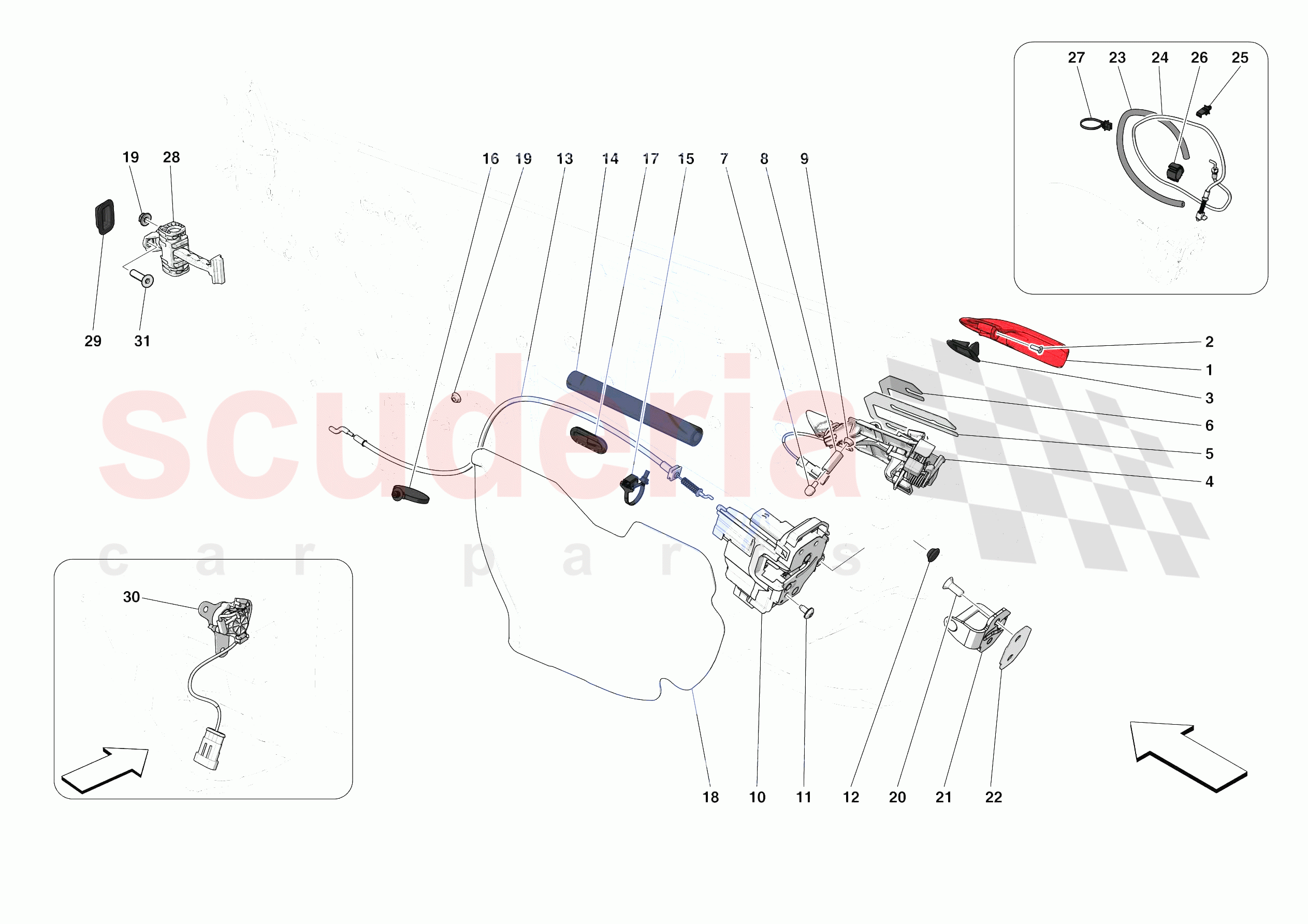 DOORS - OPENING MECHANISMS AND HINGES of Ferrari Ferrari F8 Tributo Europe
