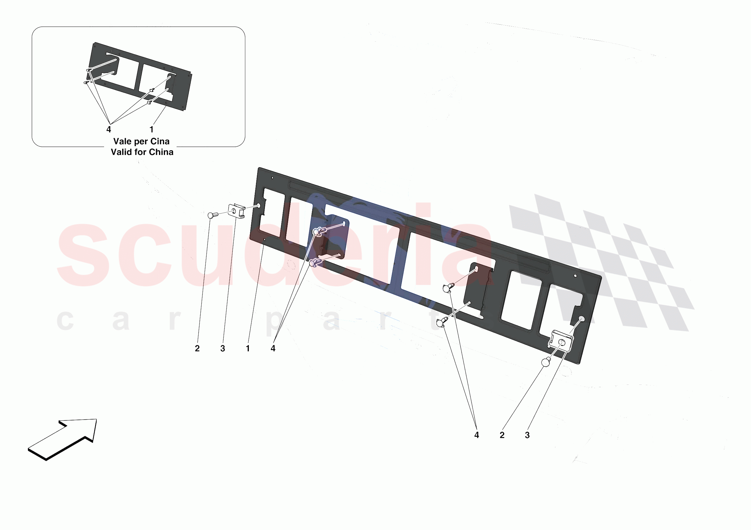 REAR LICENSE PLATE INSTALLATION of Ferrari Ferrari F8 Tributo Europe