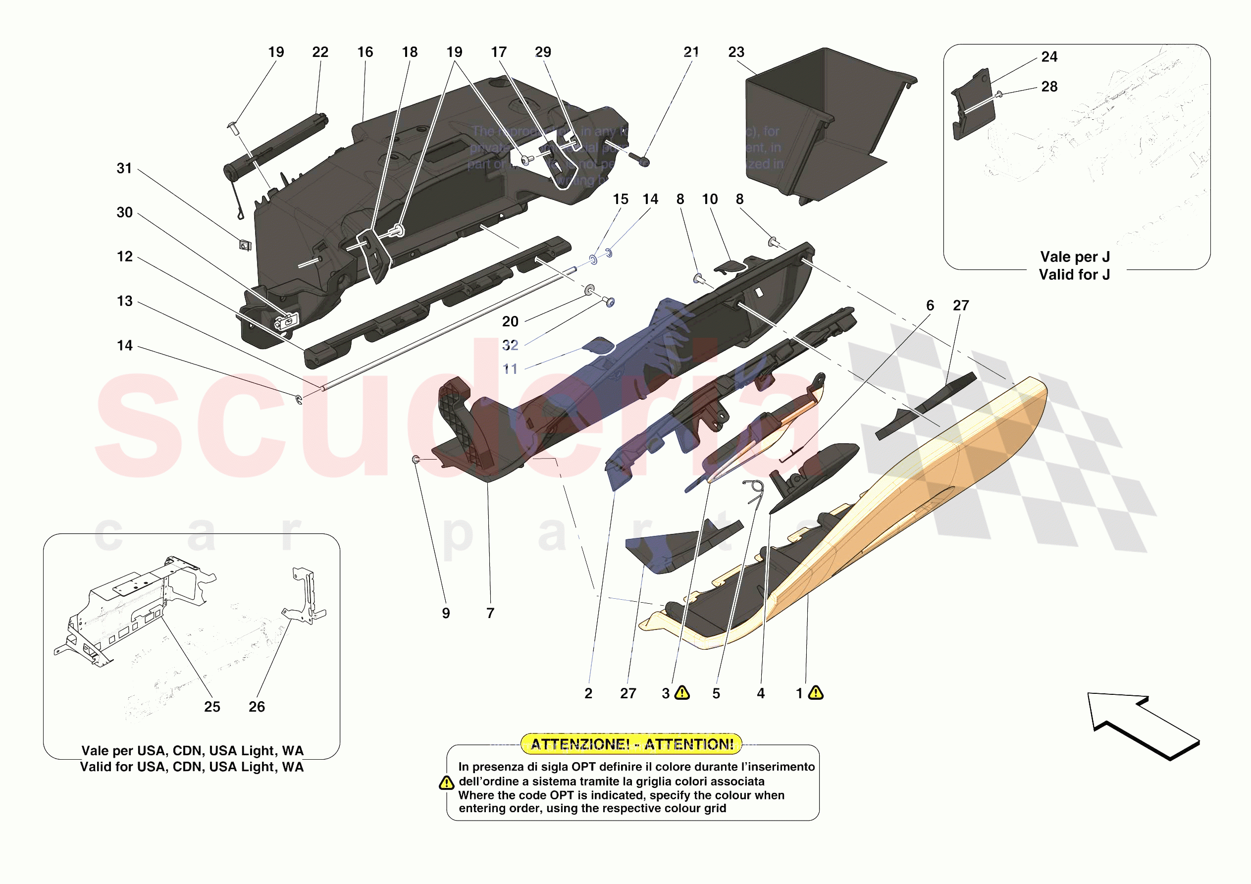 DASHBOARD - GLOVE COMPARTMENT of Ferrari Ferrari F8 Tributo Europe