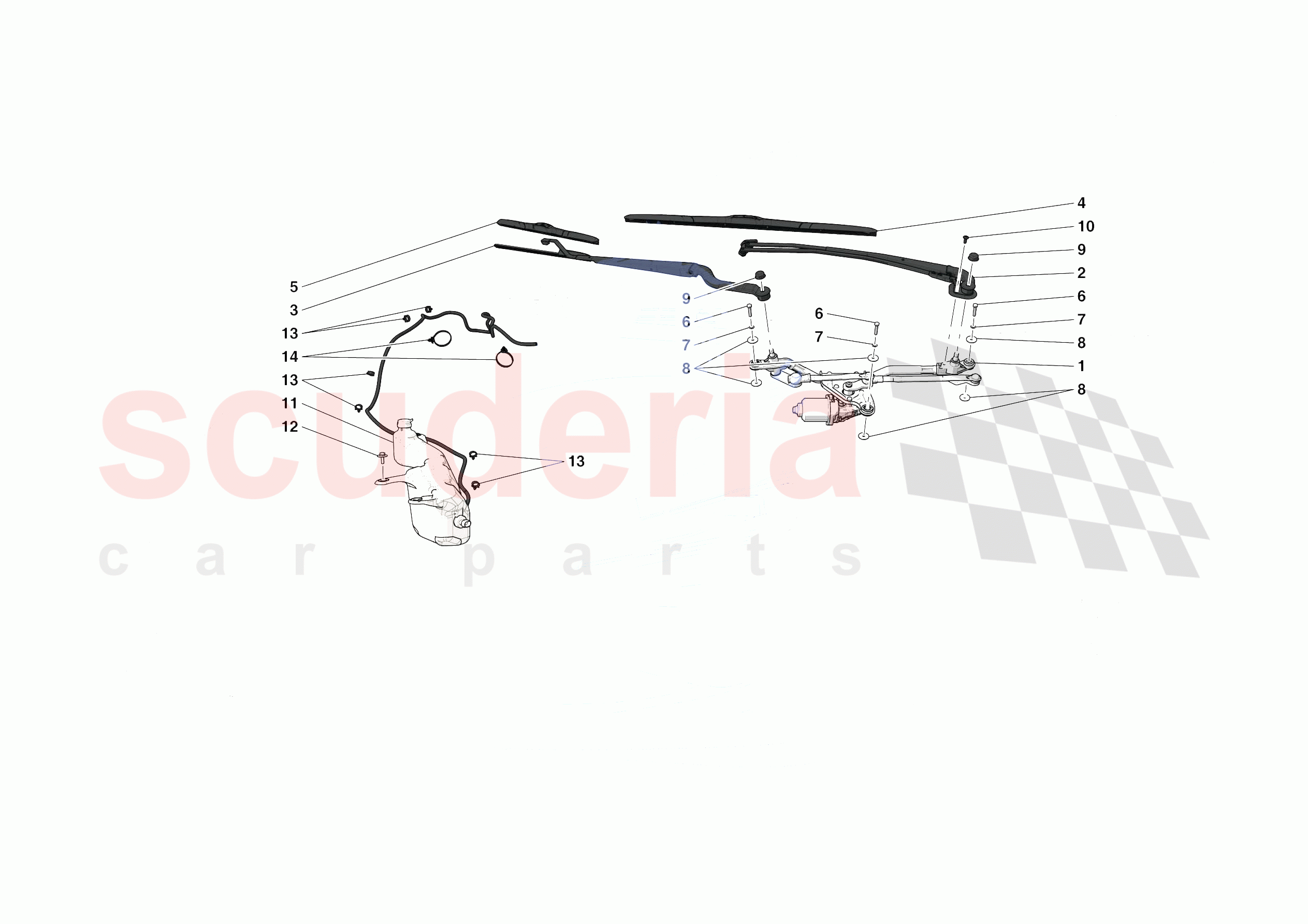 WIPERS AND HEADLAMP WASHERS of Ferrari Ferrari F8 Tributo Europe