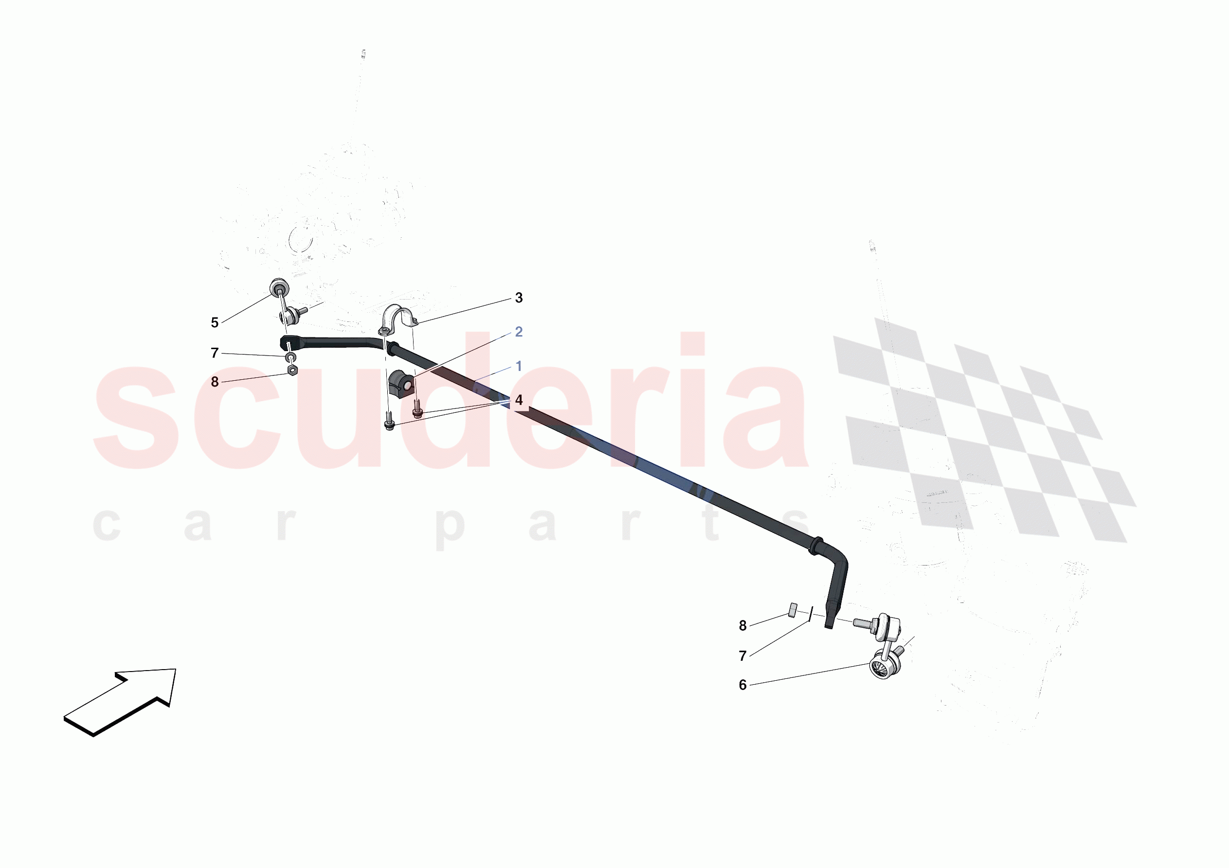 FRONT TORSION BAR of Ferrari Ferrari F8 Tributo Europe RH