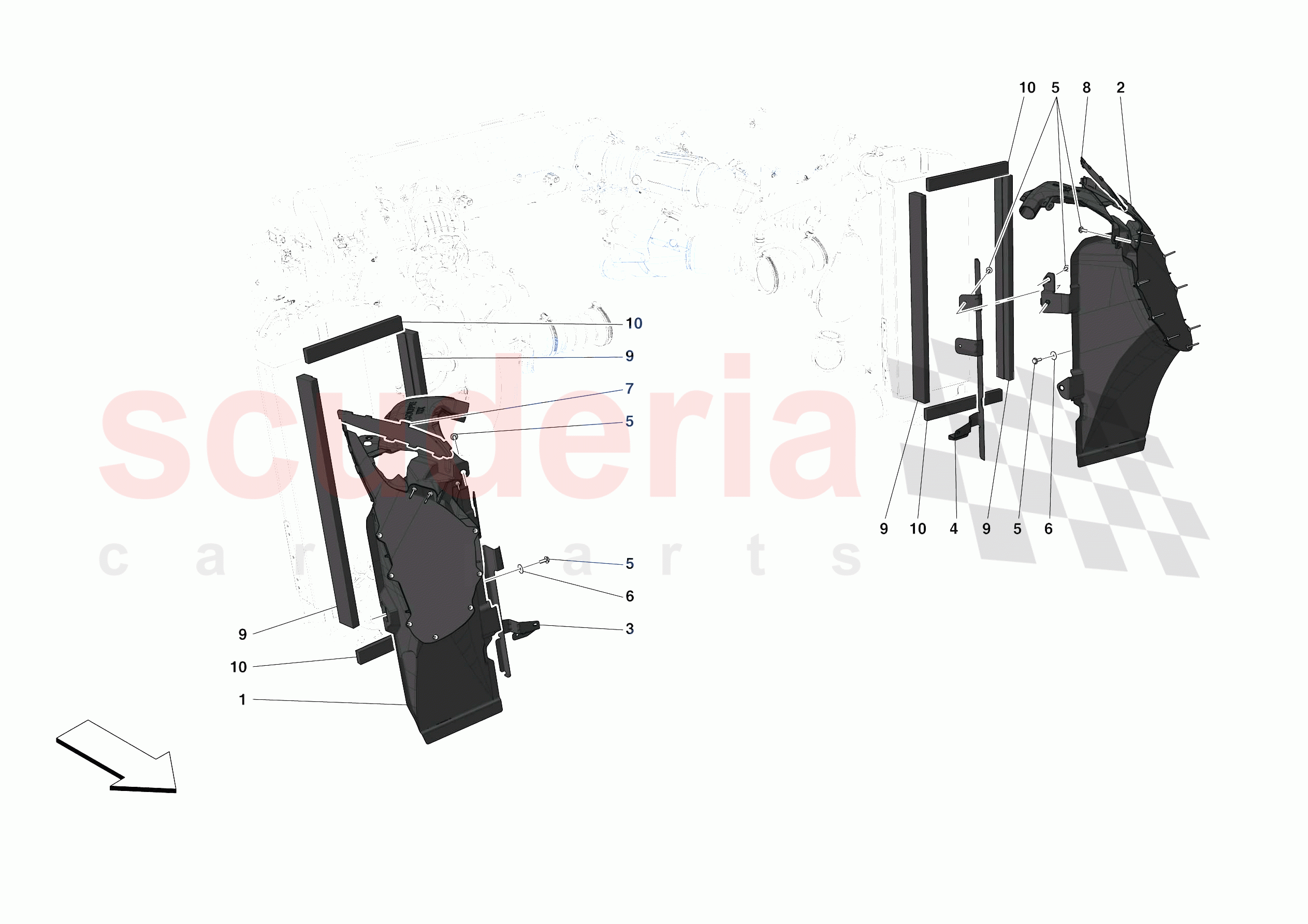 LATERAL AIR INTAKES of Ferrari Ferrari F8 Tributo Europe RH