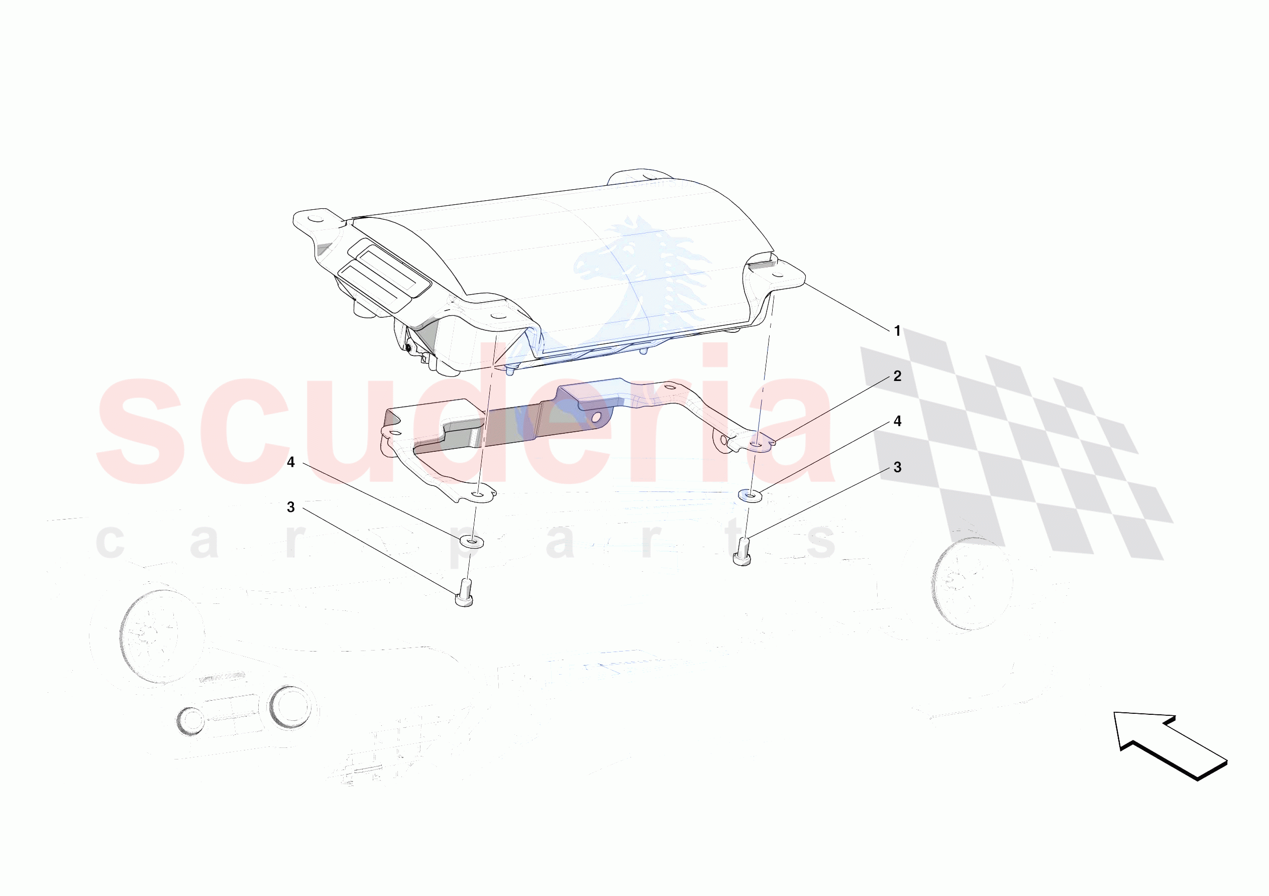 DASHBOARD - PASSENGER AIRBAG of Ferrari Ferrari F8 Tributo Europe RH