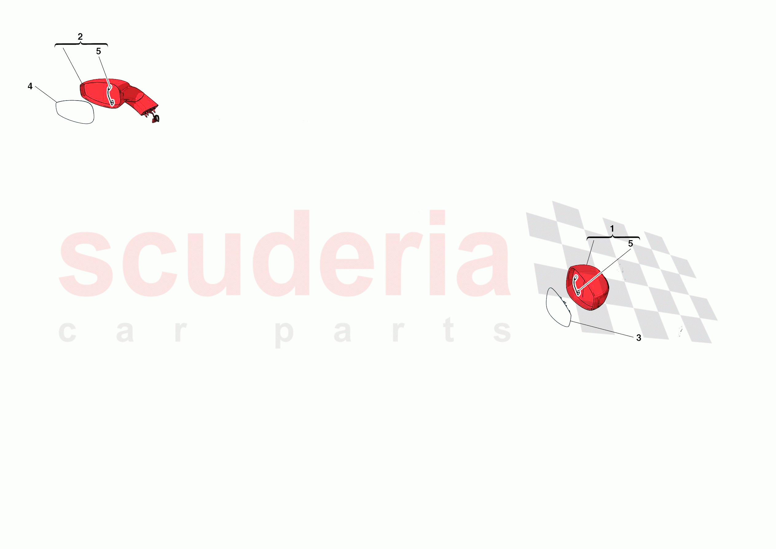 EXTERNAL REAR VIEW MIRRORS of Ferrari Ferrari F8 Tributo Europe RH