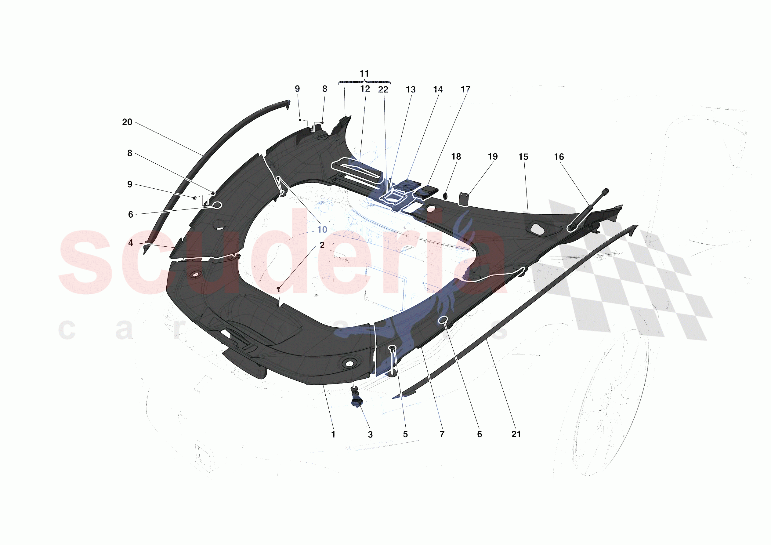 FRONT SUBSTRUCTURE TRIM of Ferrari Ferrari F8 Tributo Europe RH