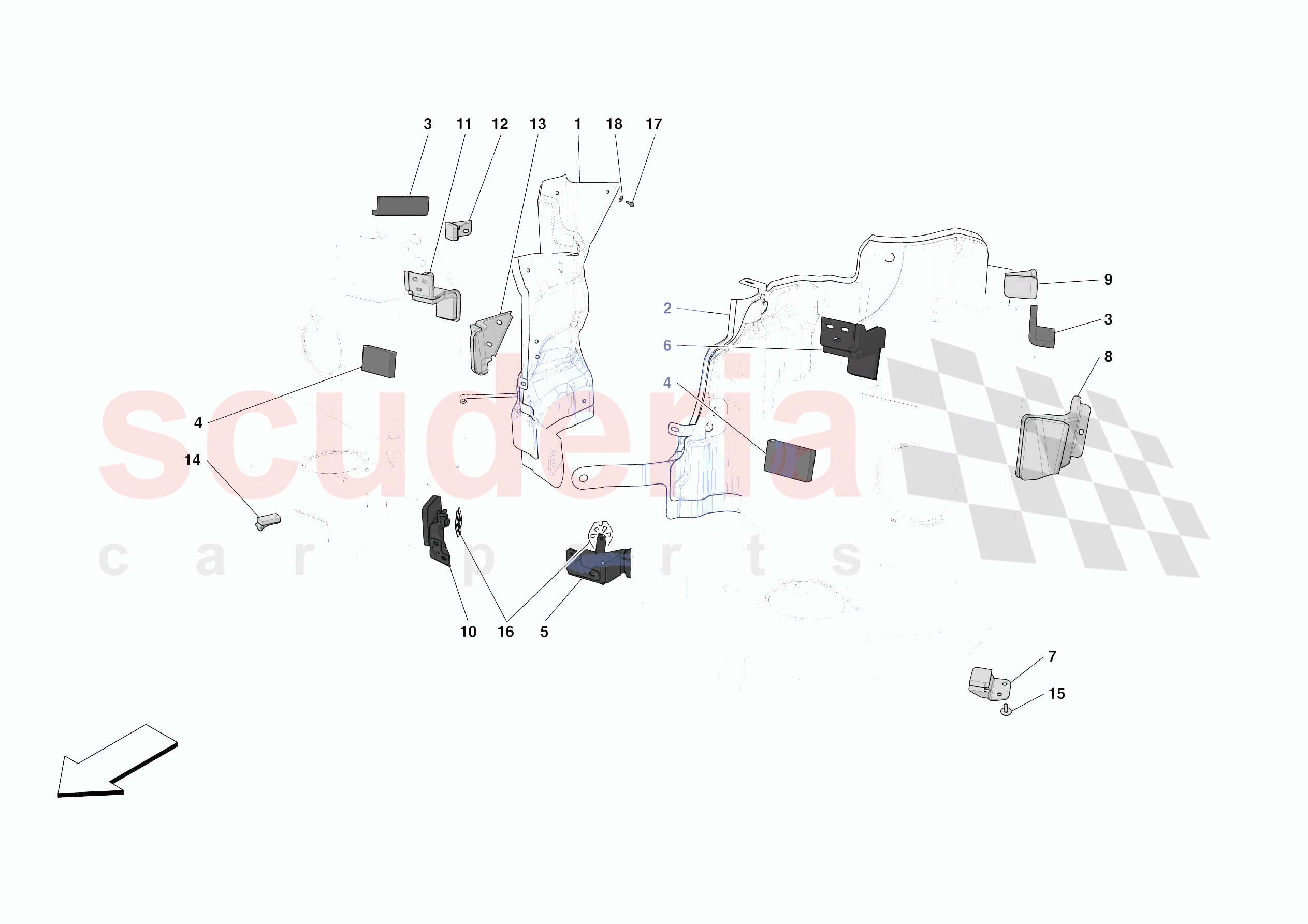 TANK MOUNTS of Ferrari Ferrari F8 Tributo USA