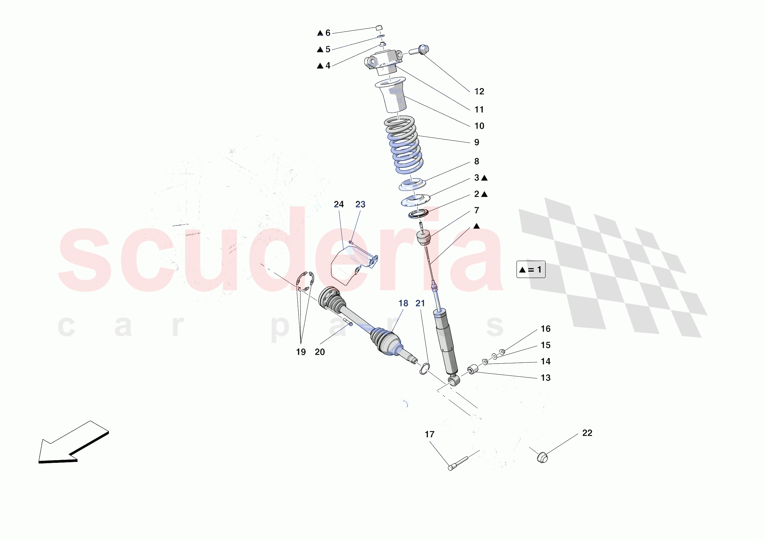 REAR SUSPENSION - SHOCK ABSORBERS of Ferrari Ferrari F8 Tributo USA