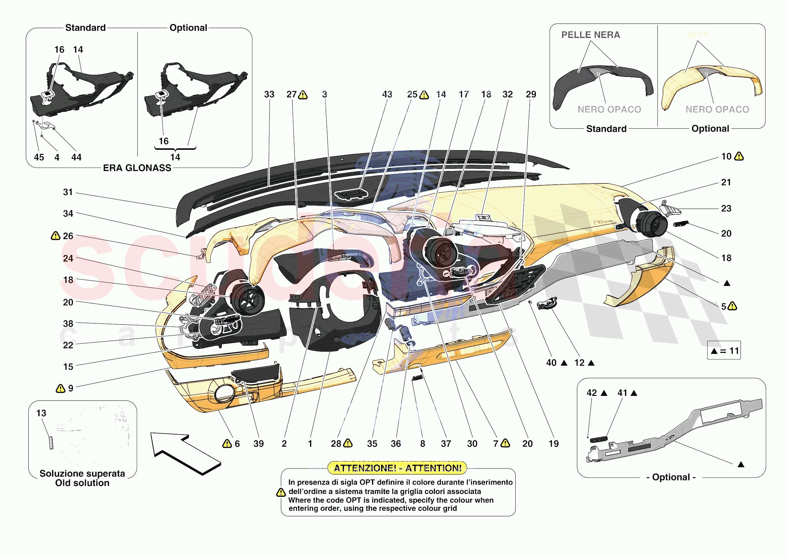 DASHBOARD - TRIM -NOT FOR RHD- of Ferrari Ferrari F8 Tributo USA