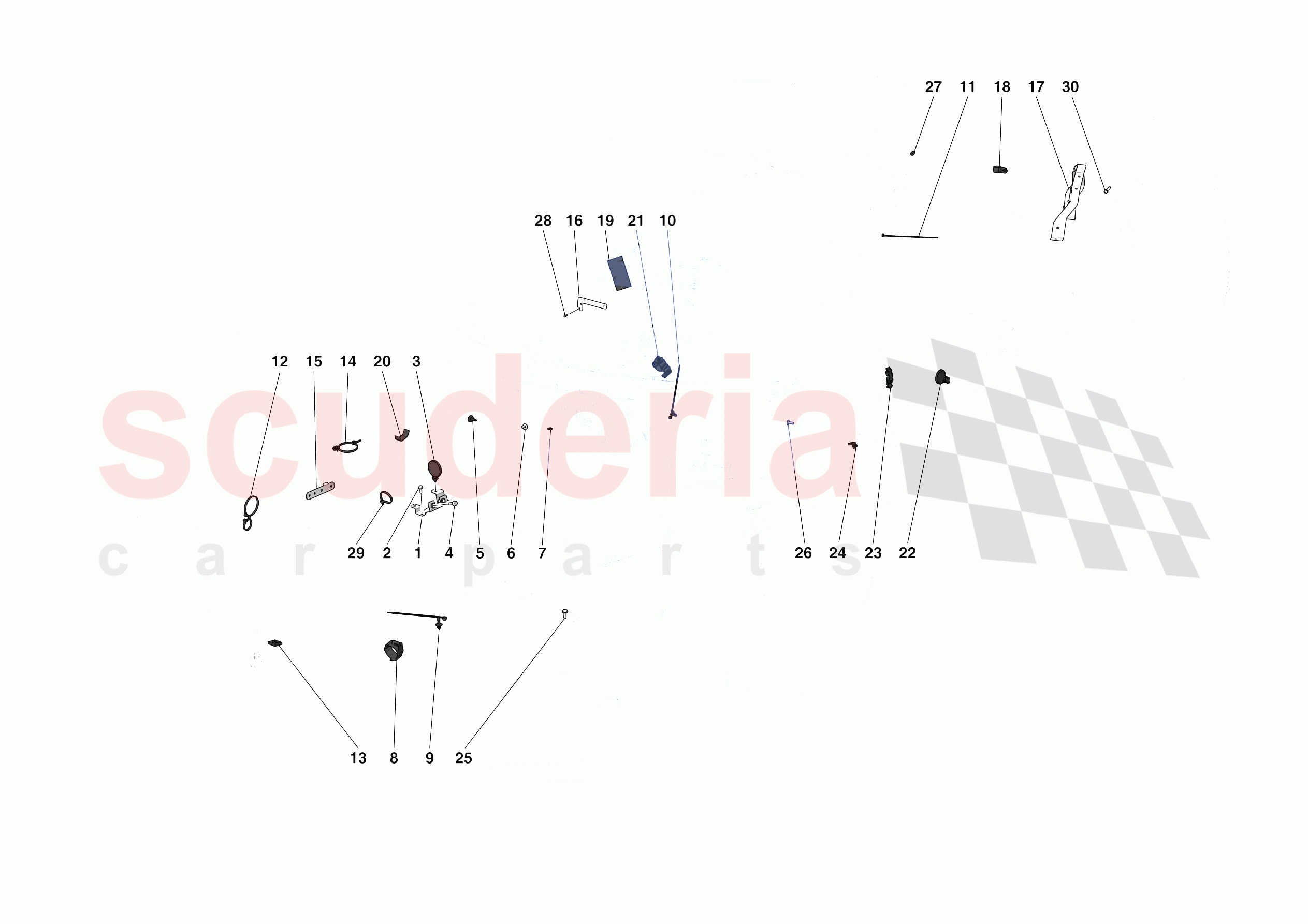 VARIOUS FASTENINGS FOR THE ELECTRICAL SYSTEM of Ferrari Ferrari F8 Tributo USA