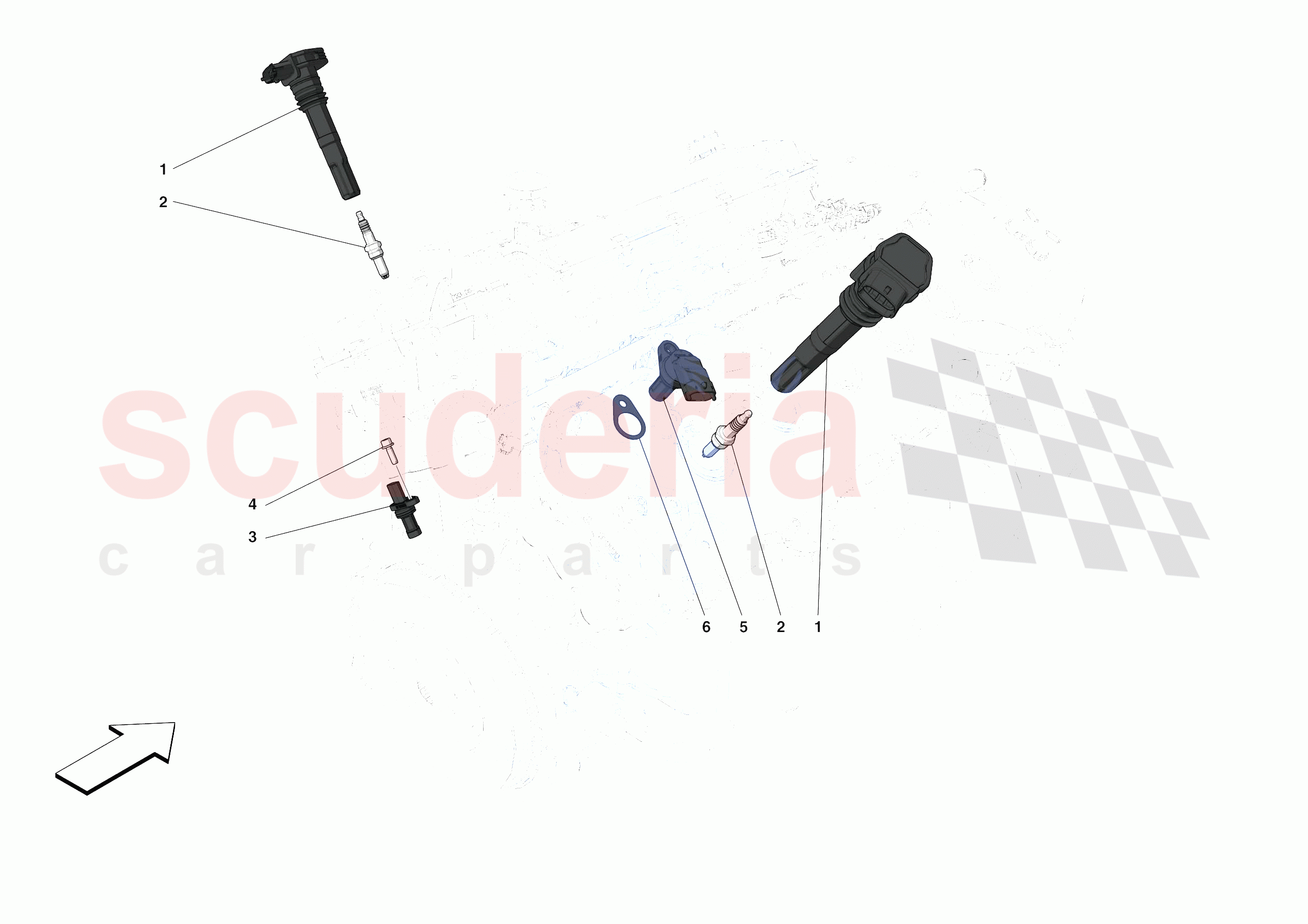 IGNITION COIL, SPARK PLUGS AND SENSORS of Ferrari Ferrari Monza SPA1 Europe