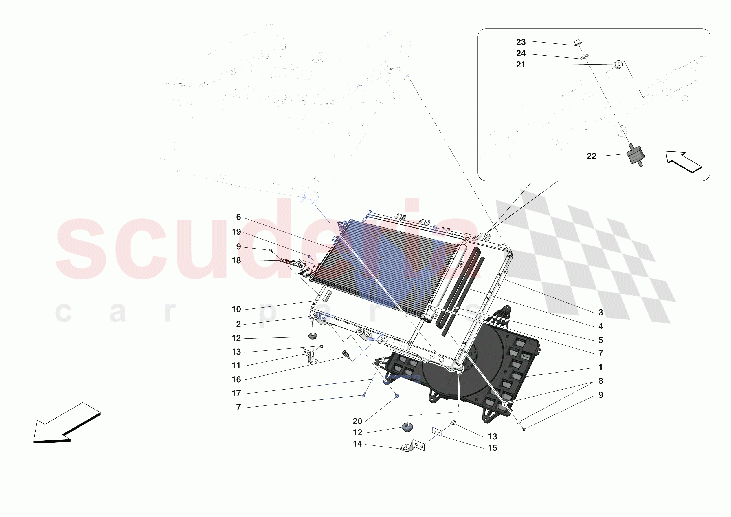ENGINE COOLING SYSTEM RADIATORS of Ferrari Ferrari Monza SPA1 Europe