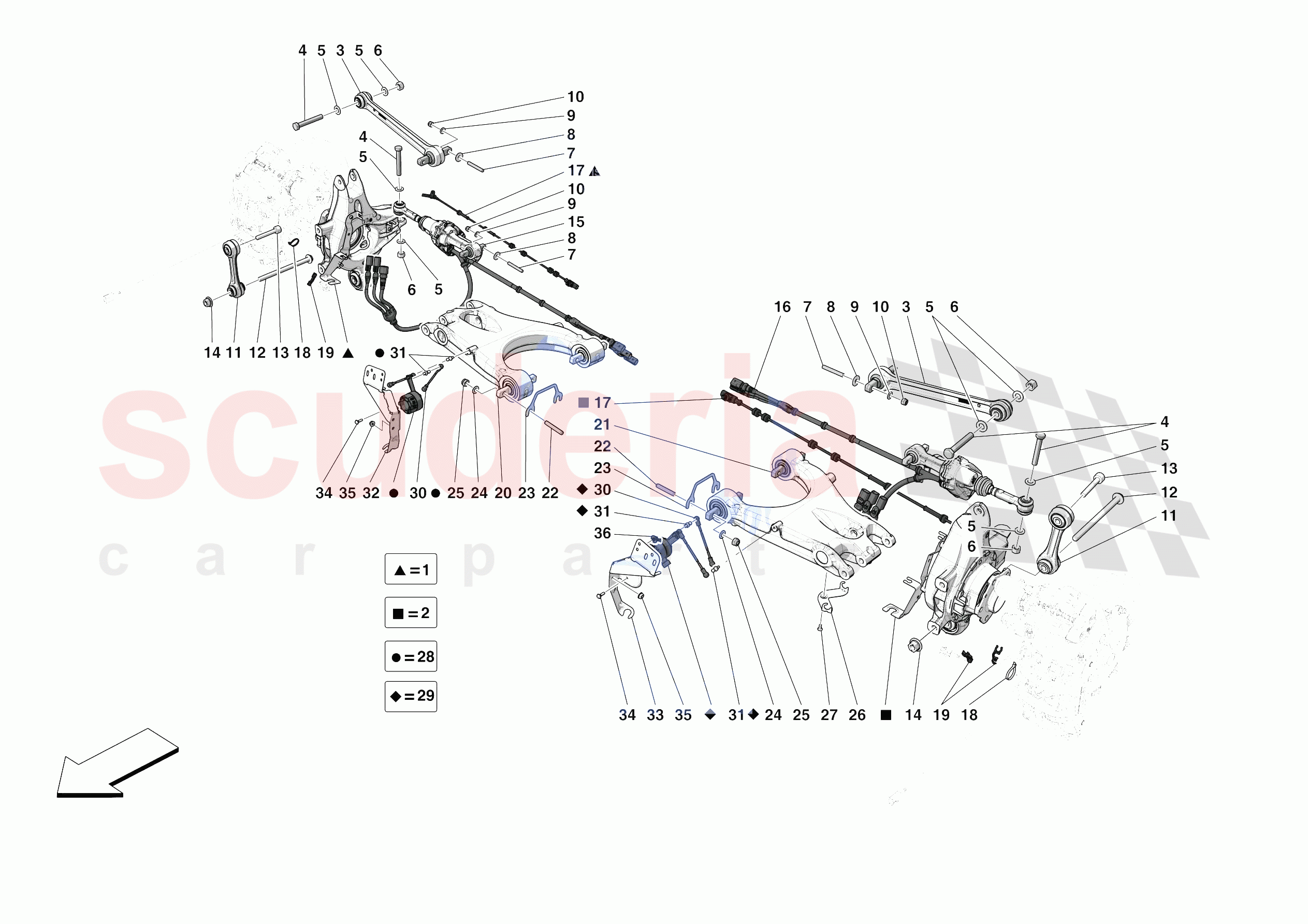 REAR SUSPENSION - ARMS of Ferrari Ferrari Monza SPA1 Europe