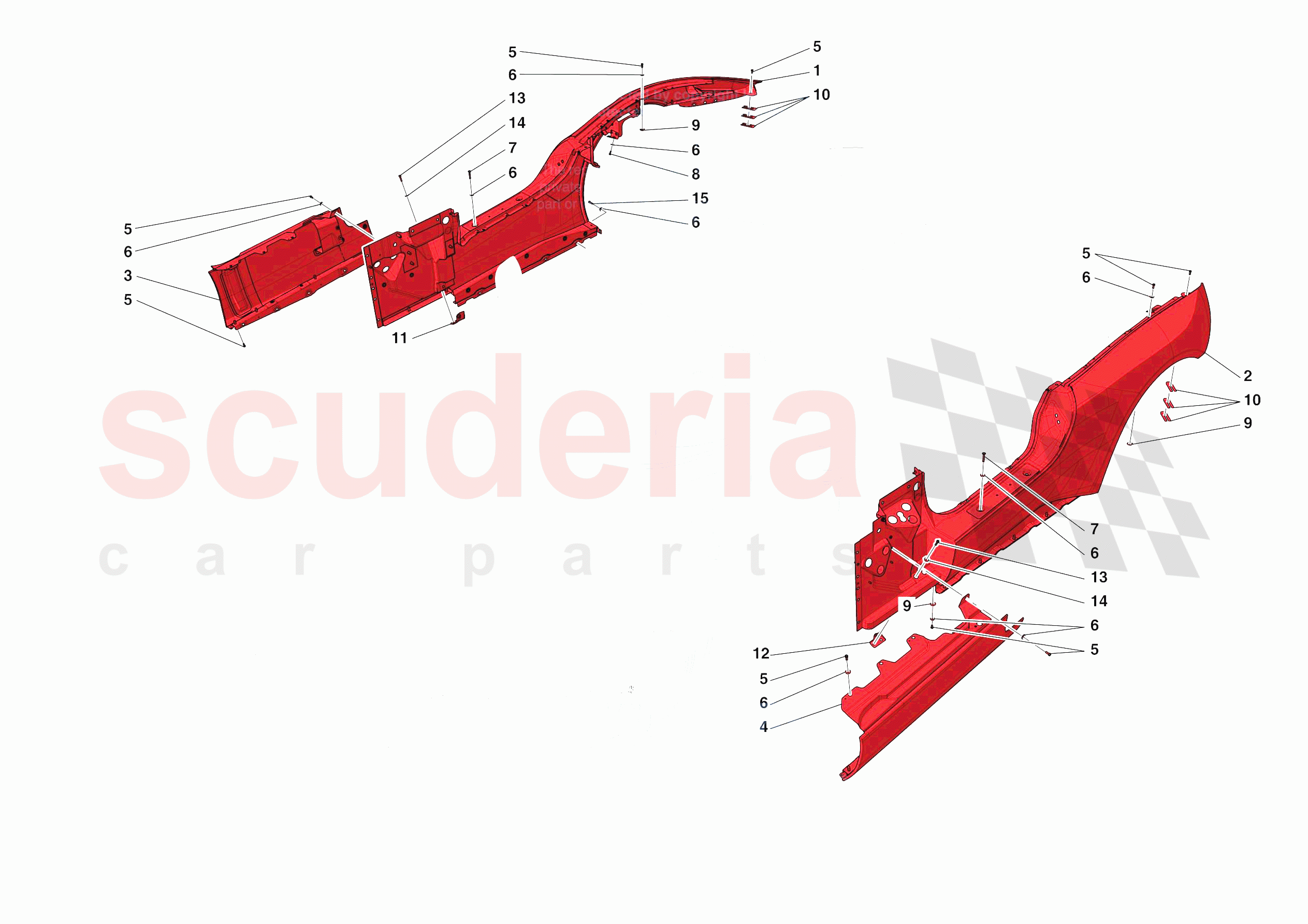 LATERAL OUTER BODYSHELL of Ferrari Ferrari Monza SPA1 Europe