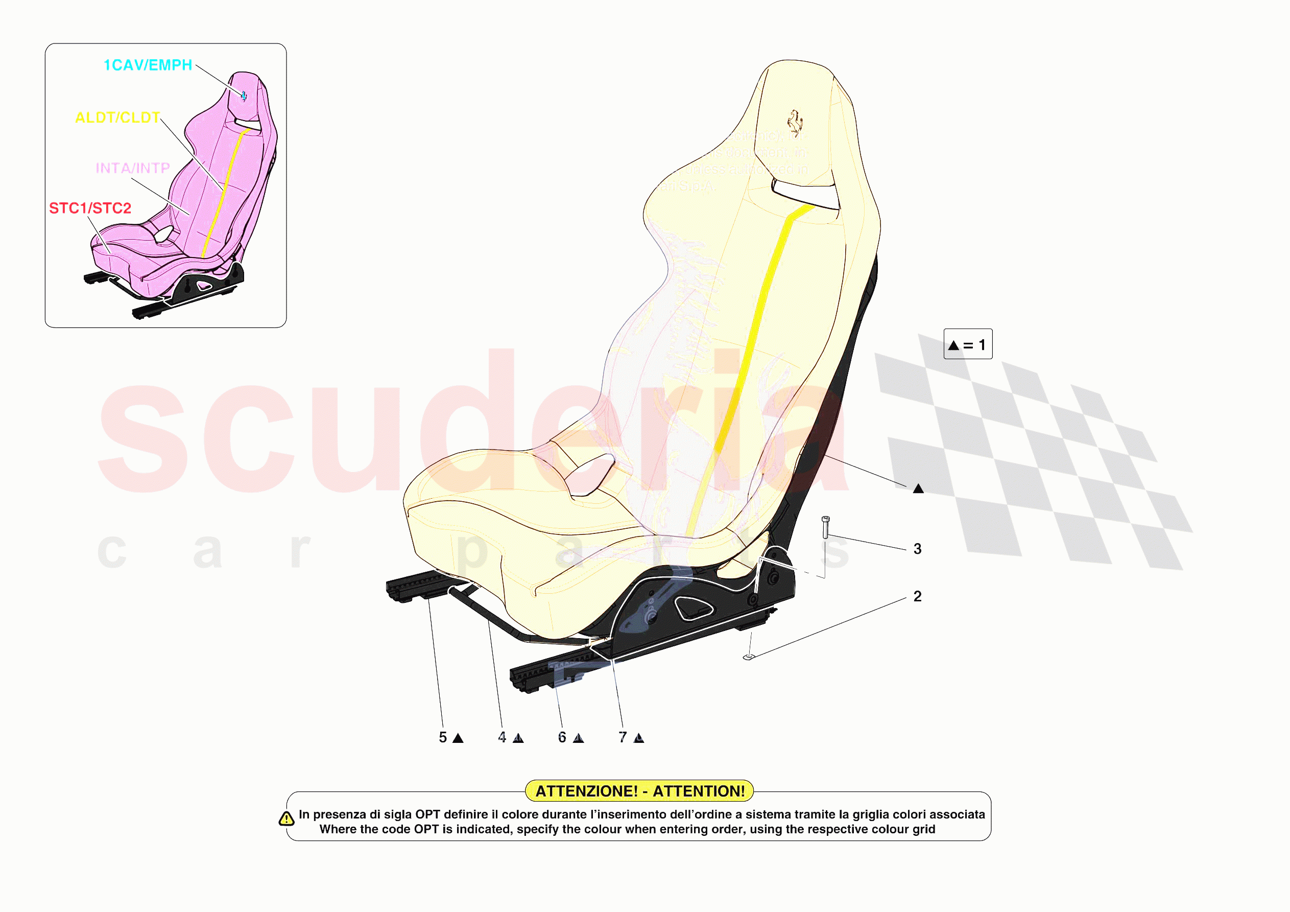 FRONT SEATS - RACING SEAT of Ferrari Ferrari Monza SPA1 Europe