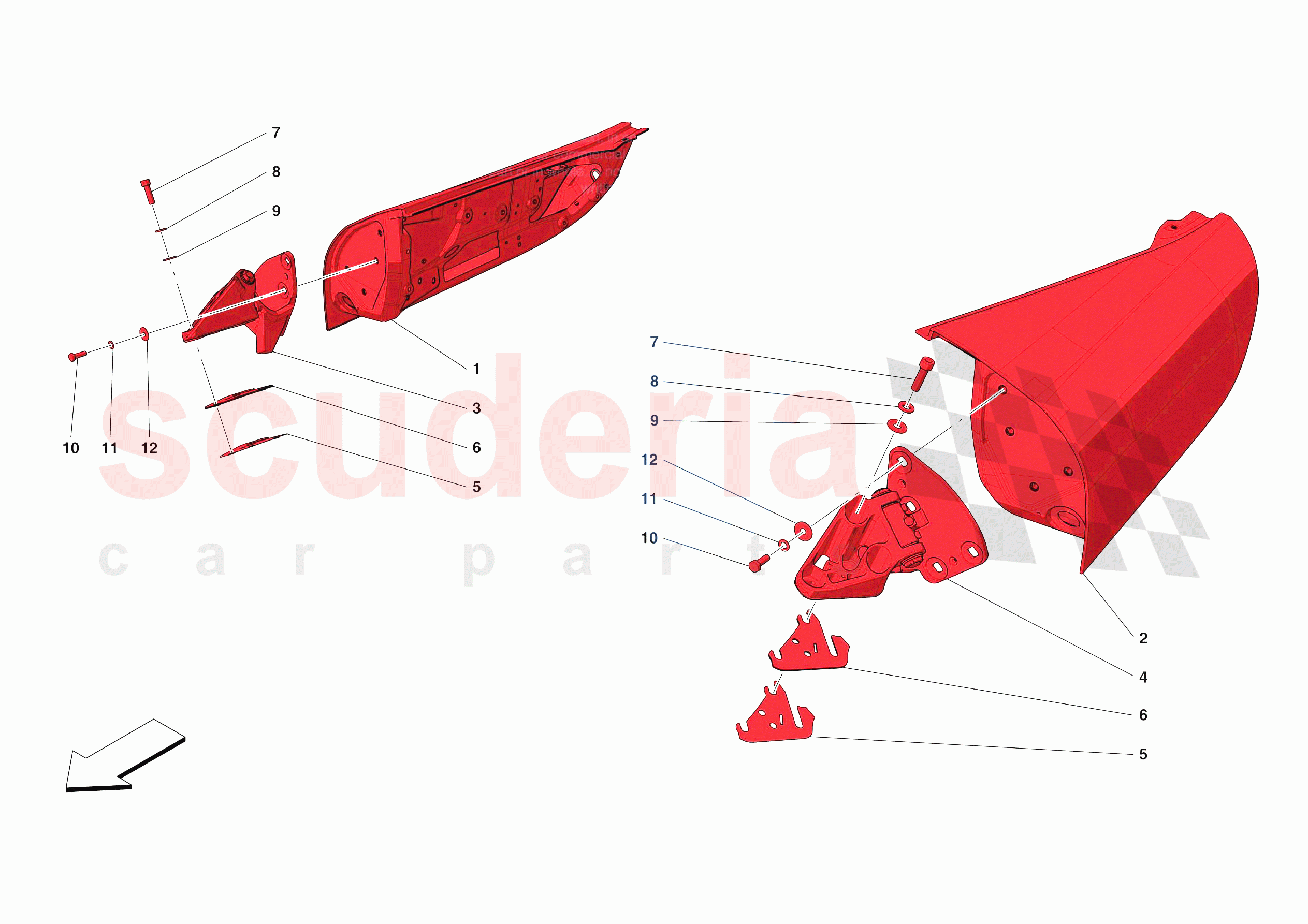 FRONT DOOR SUBSTRUCTURE of Ferrari Ferrari Monza SPA2 Europe