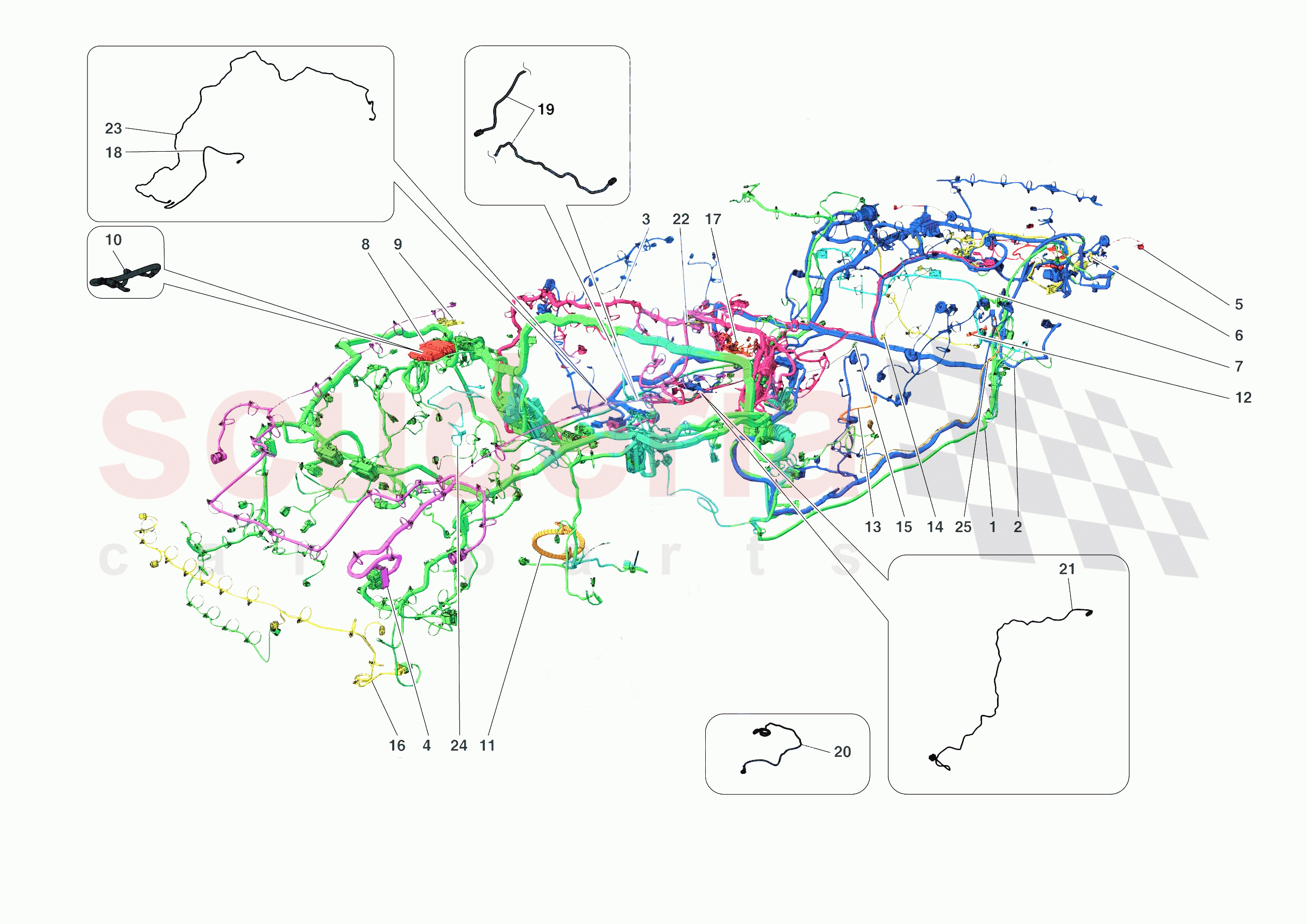 LOW VOLTAGE WIRING HARNESSES of Ferrari Ferrari Monza SPA2 Europe