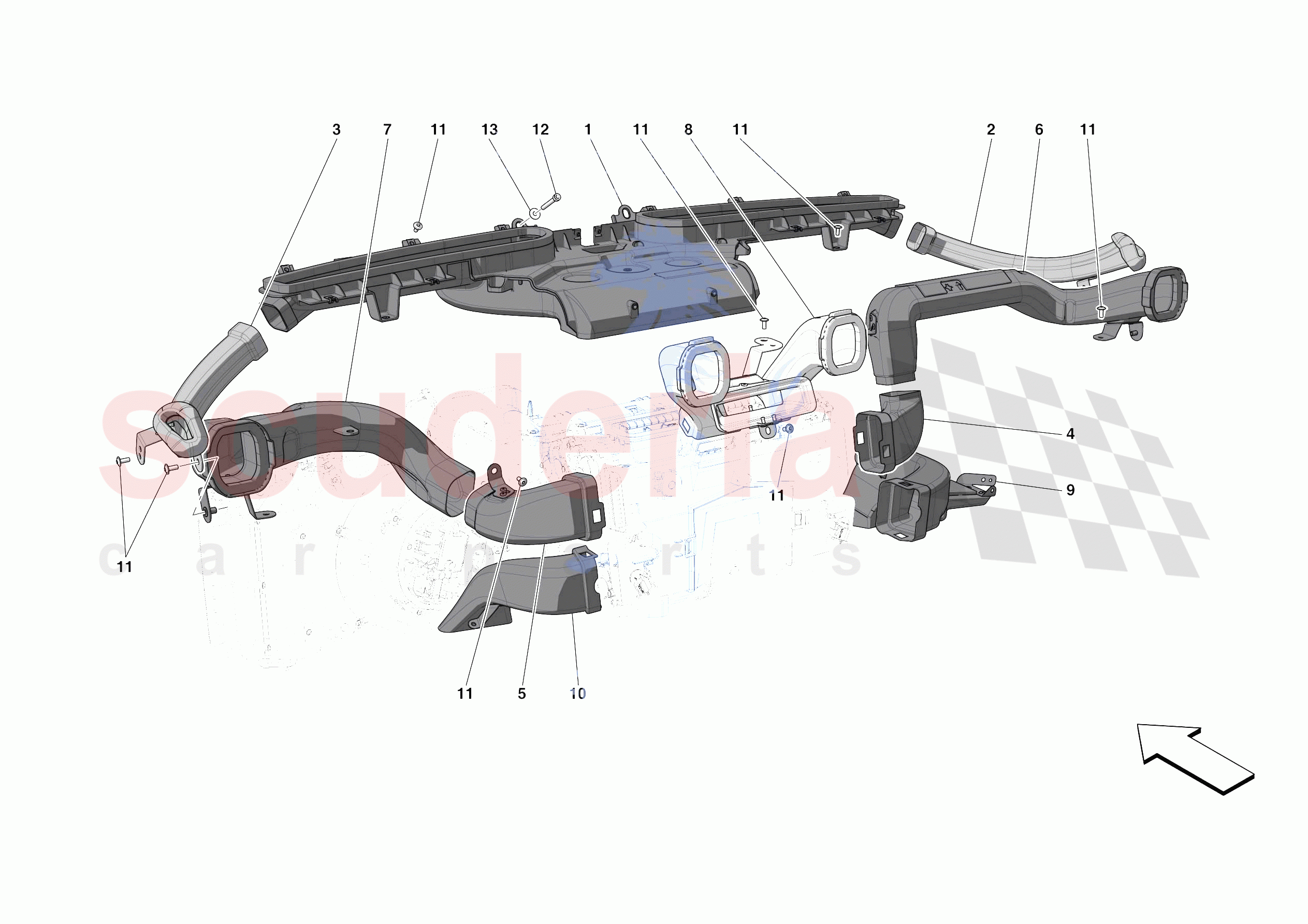 DASHBOARD - DUCTS -APPLICABLE FOR RHD- of Ferrari Ferrari Portofino Europe