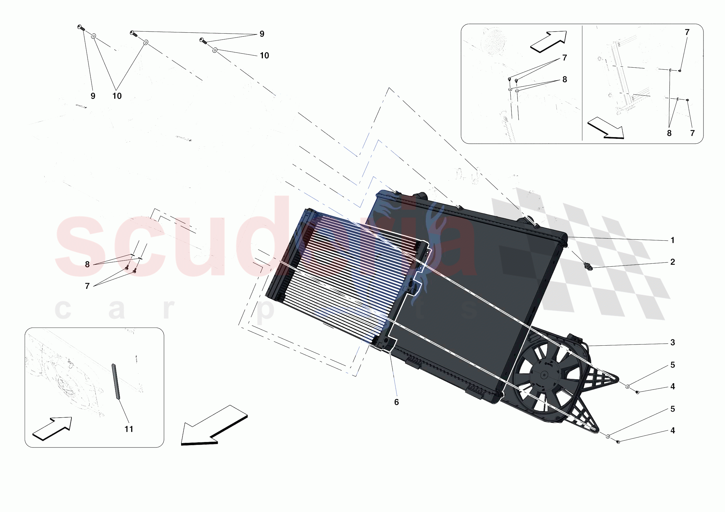 ENGINE COOLING RADIATORS of Ferrari Ferrari Portofino Europe RH