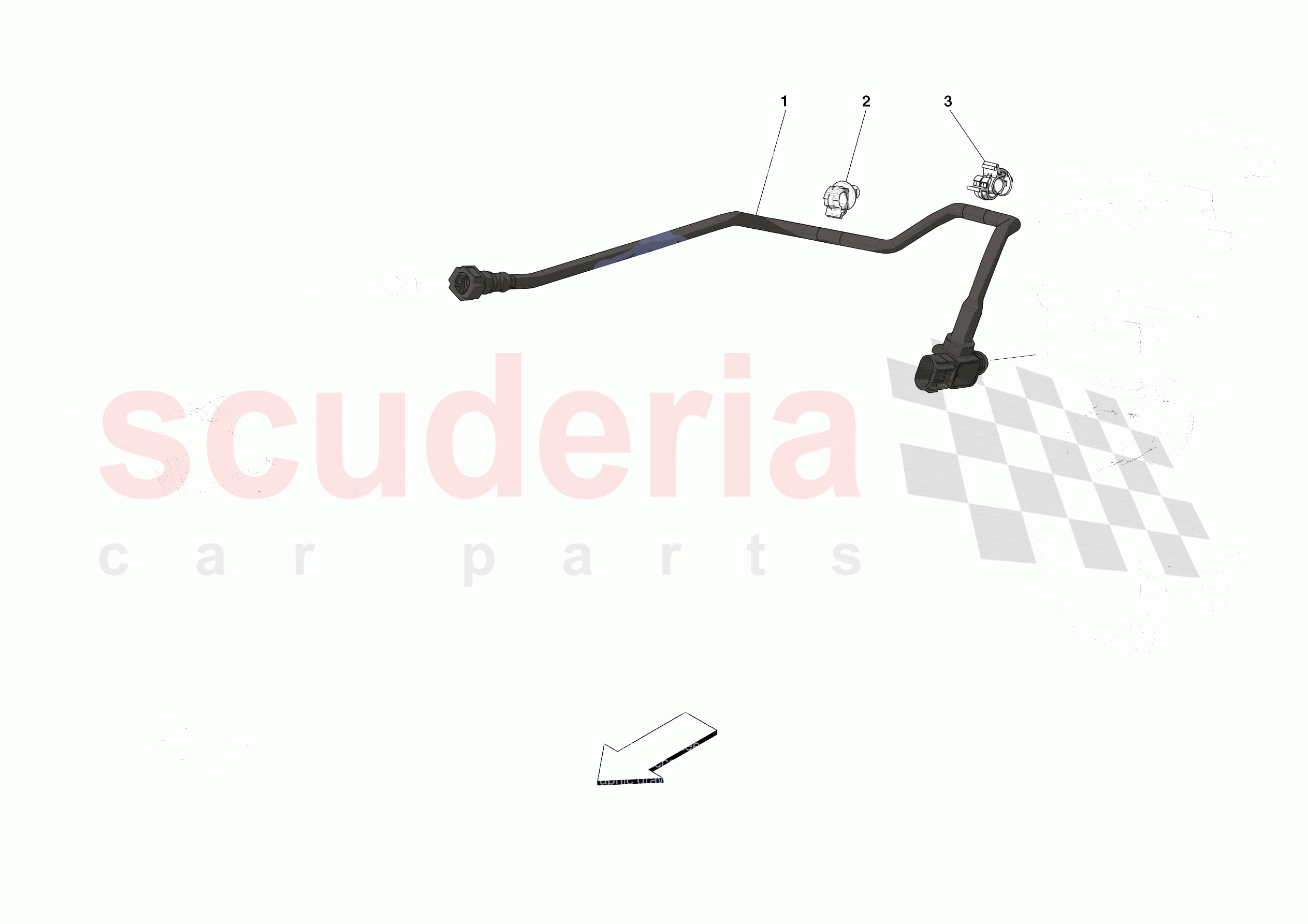 BRAKE SERVO PIPES of Ferrari Ferrari Portofino Europe RH