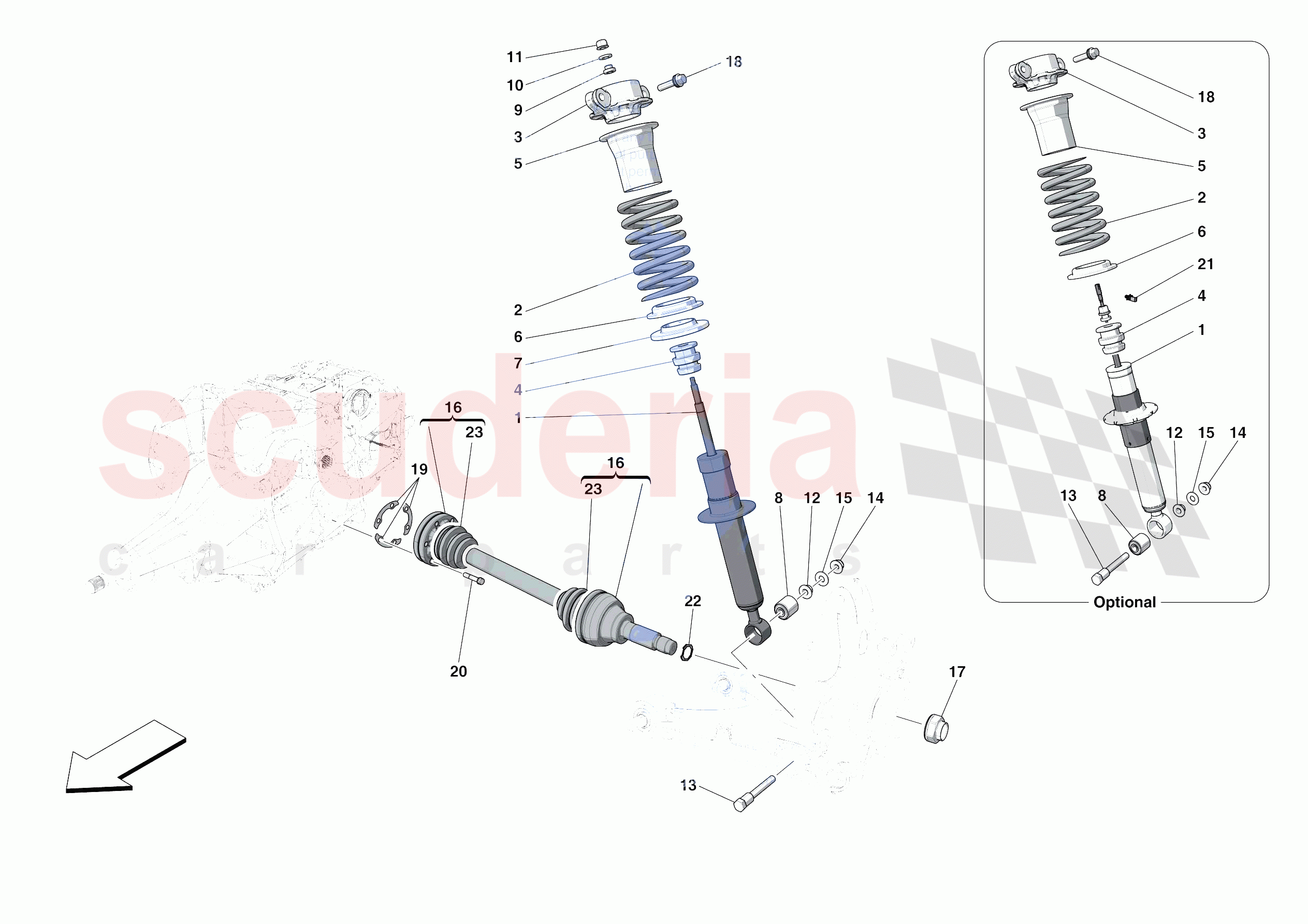 REAR SUSPENSION - SHOCK ABSORBERS of Ferrari Ferrari Portofino Europe RH