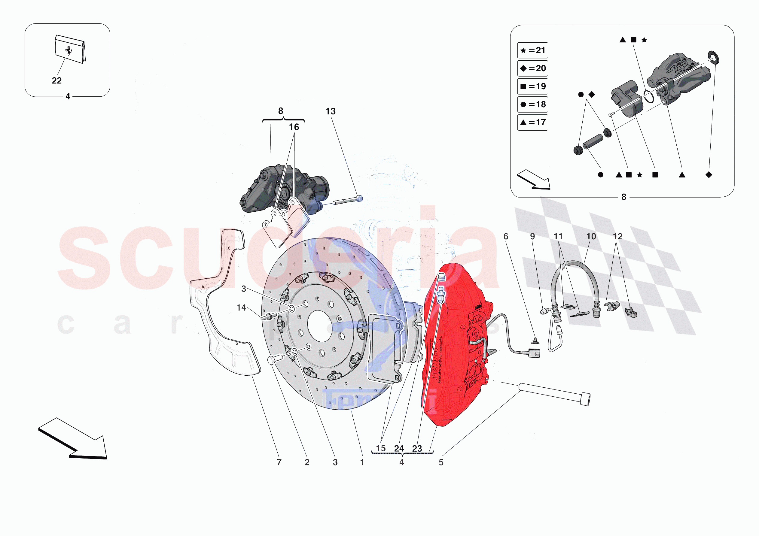 REAR SUSPENSION - CALLIPERS AND DISCS of Ferrari Ferrari Portofino M Europe