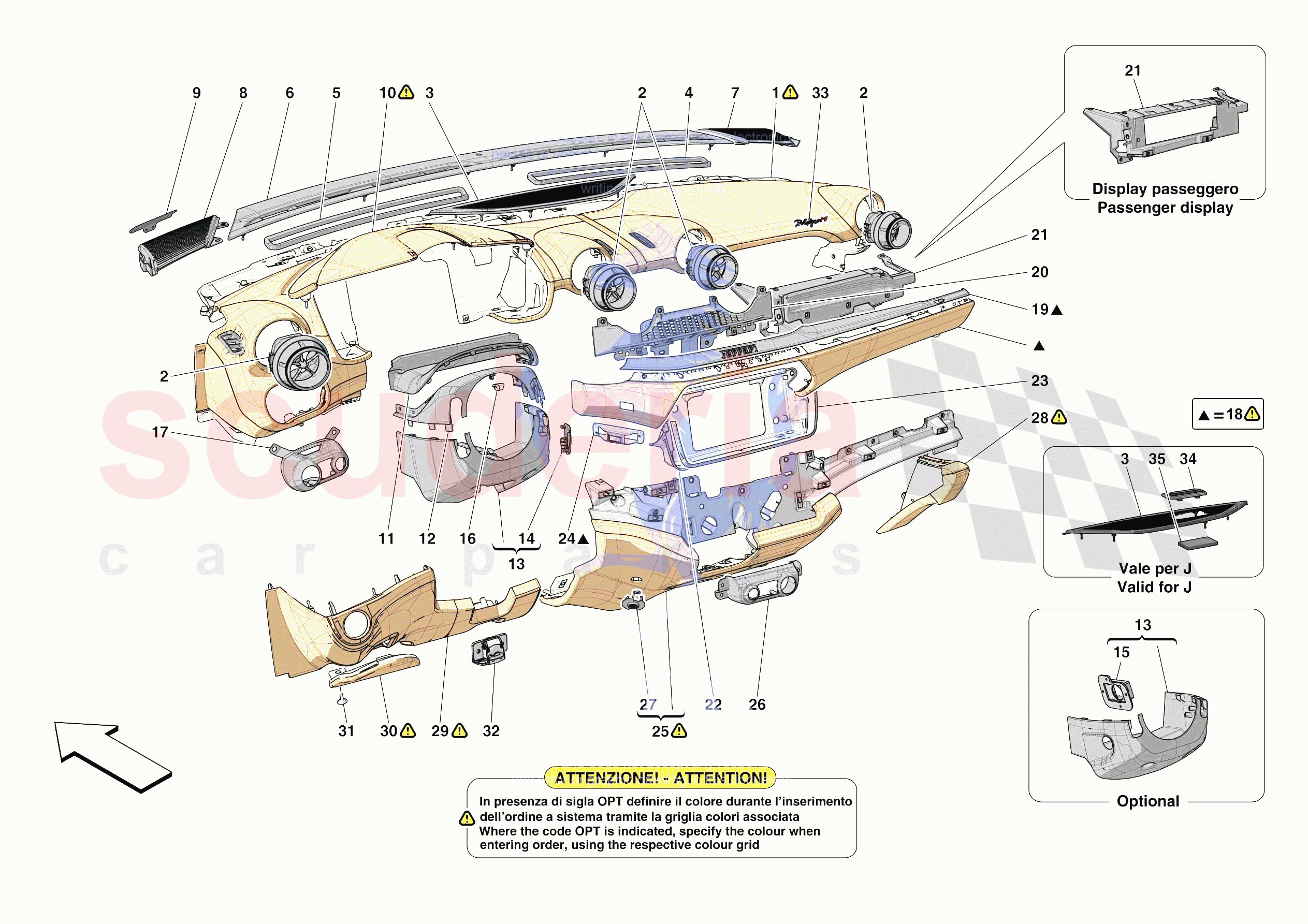 DASHBOARD - TRIM -NOT FOR RHD- of Ferrari Ferrari Portofino M Europe