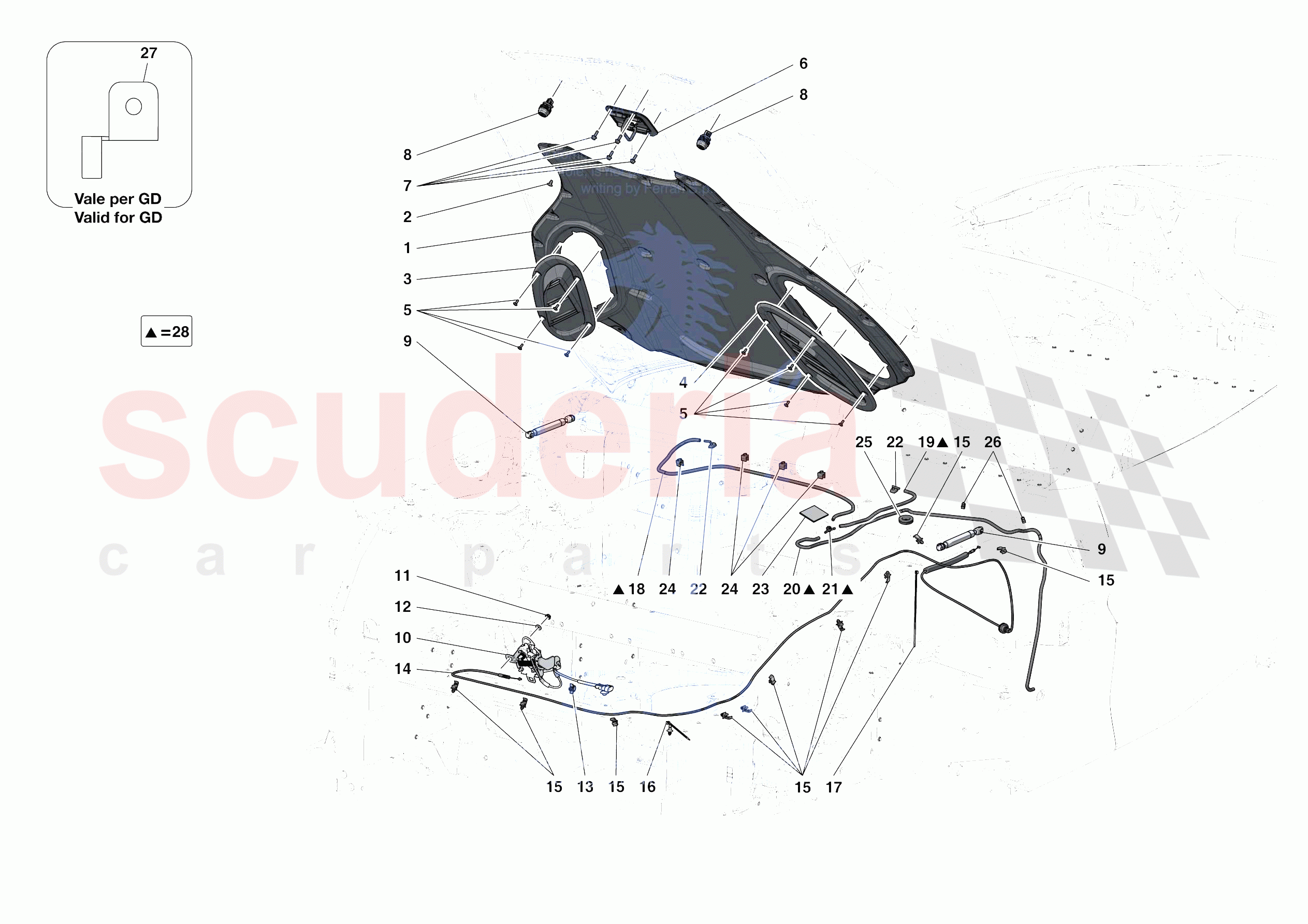 FRONT LID TRIM of Ferrari Ferrari Portofino USA