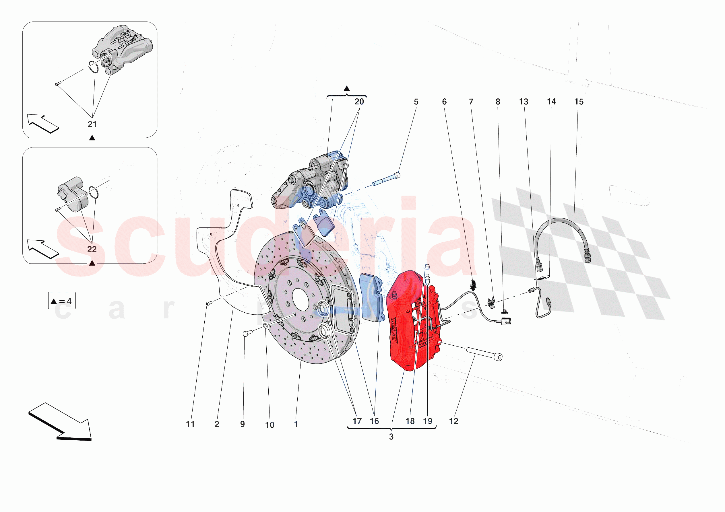 REAR SUSPENSION - CALLIPERS AND DISCS of Ferrari Ferrari Purosangue Europe