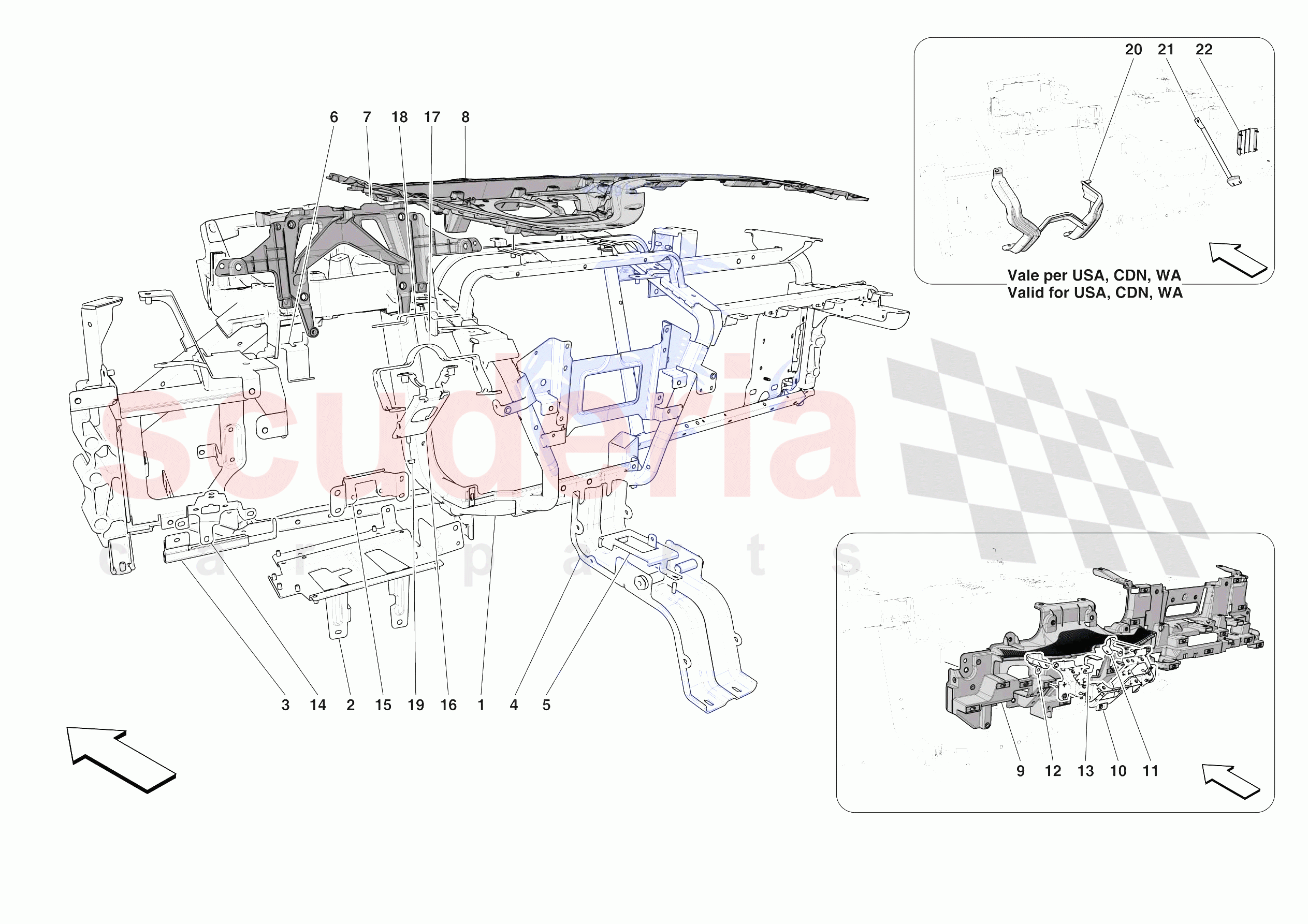 DASHBOARD - SUBSTRUCTURE -NOT FOR RHD- of Ferrari Ferrari Purosangue Europe