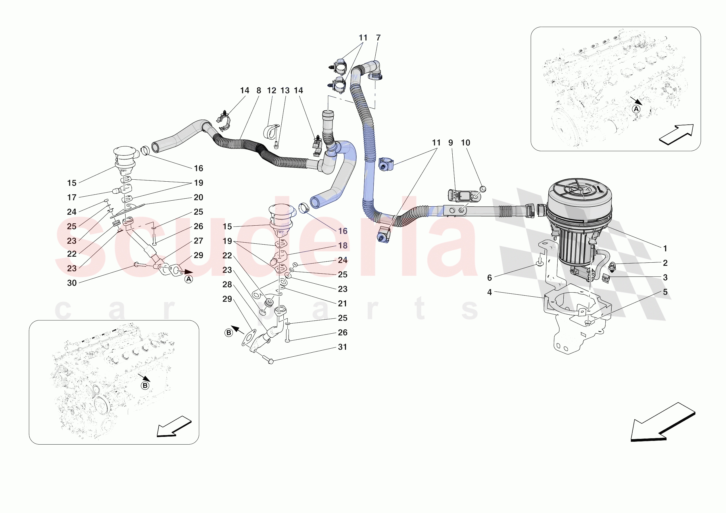 EMISSIONS CONTROL SYSTEM of Ferrari Ferrari Purosangue Europe RH