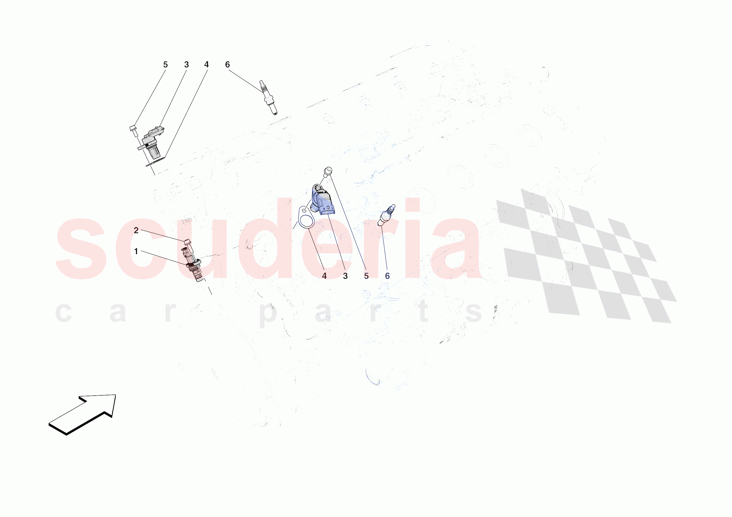 IGNITION COIL, SPARK PLUGS AND SENSORS of Ferrari Ferrari Purosangue USA