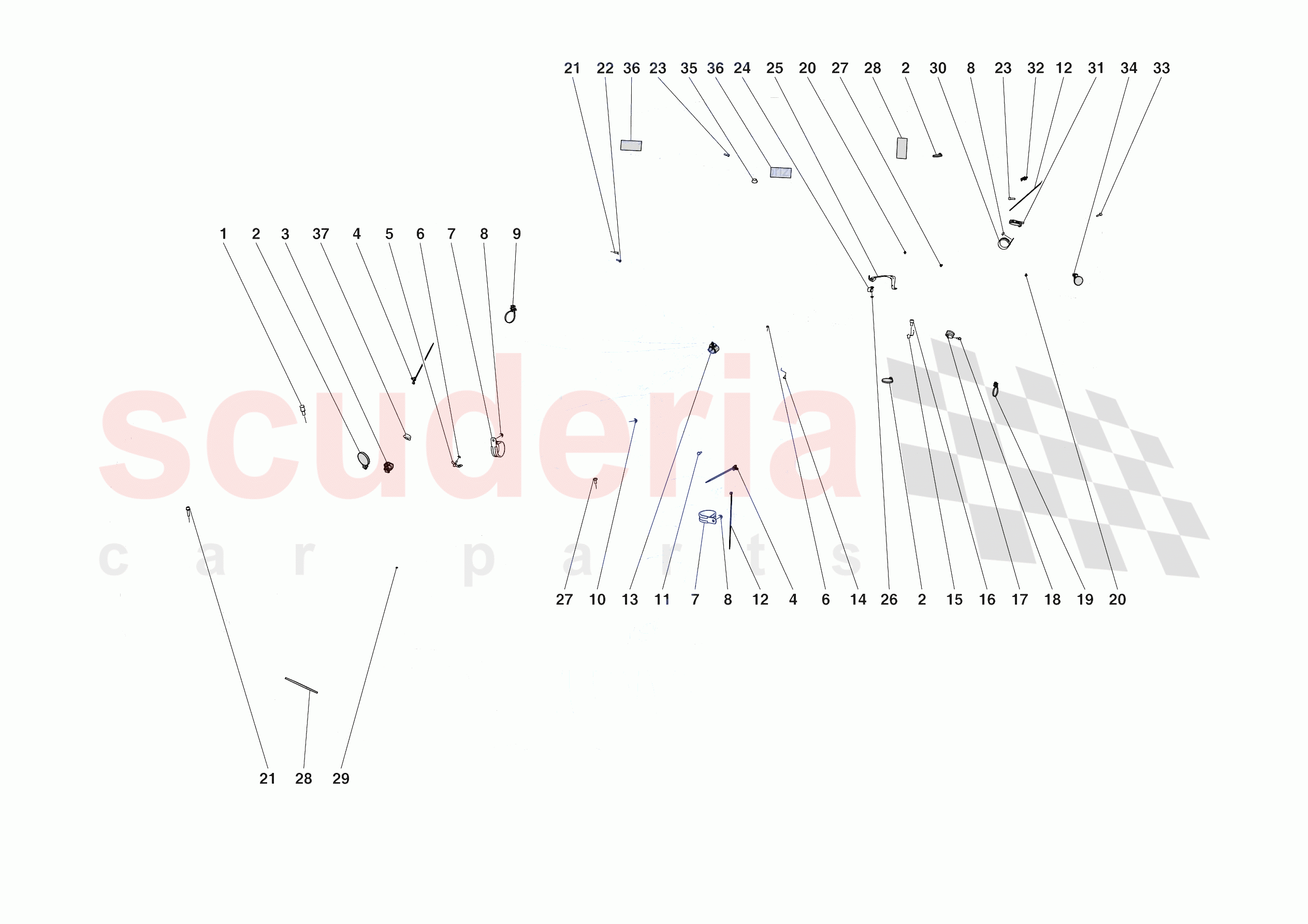 VARIOUS FASTENINGS FOR THE ELECTRICAL SYSTEM of Ferrari Ferrari Purosangue USA