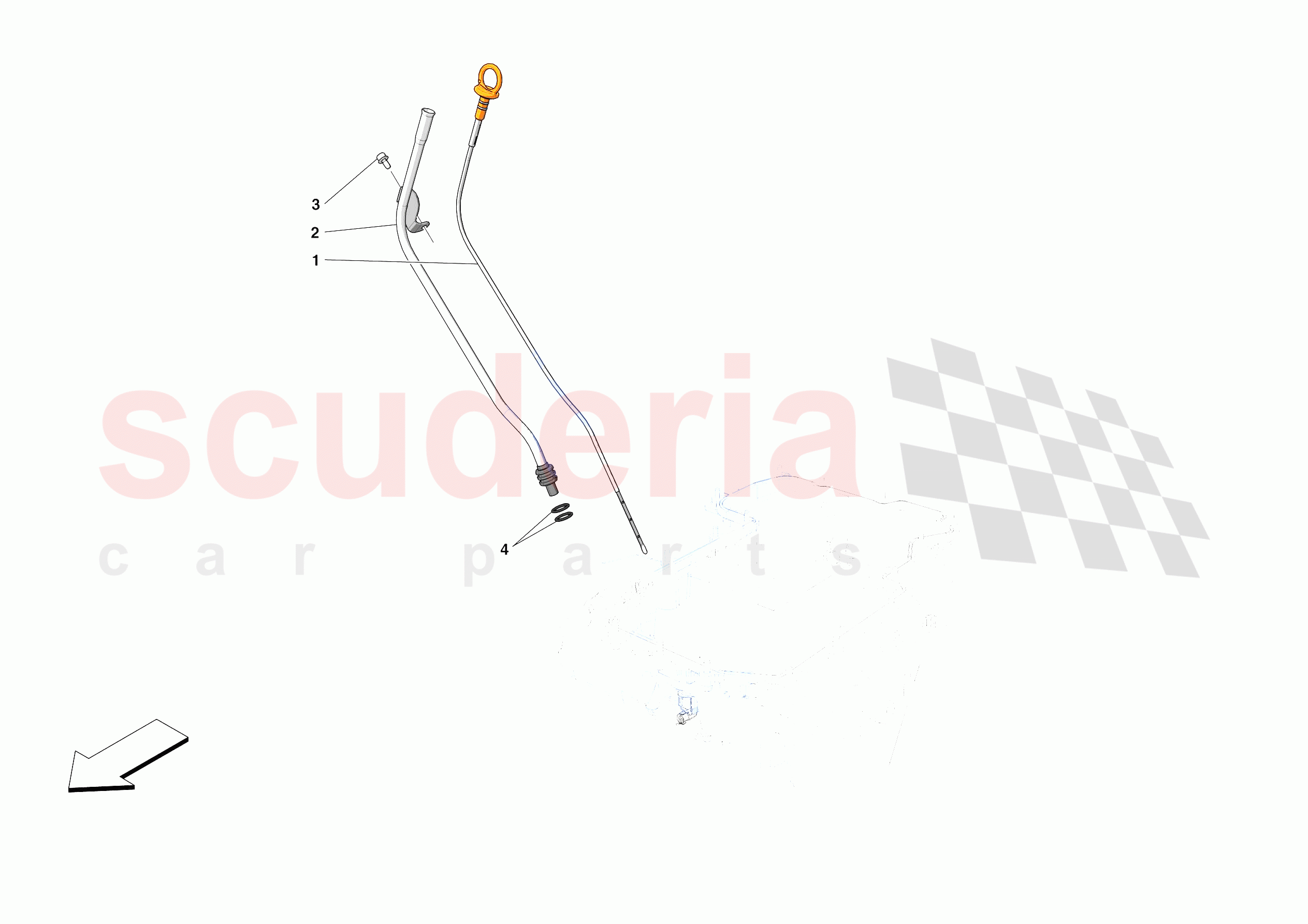 OIL PIPES AND ENGINE OIL LEVEL SENSOR of Ferrari Ferrari Roma Europe