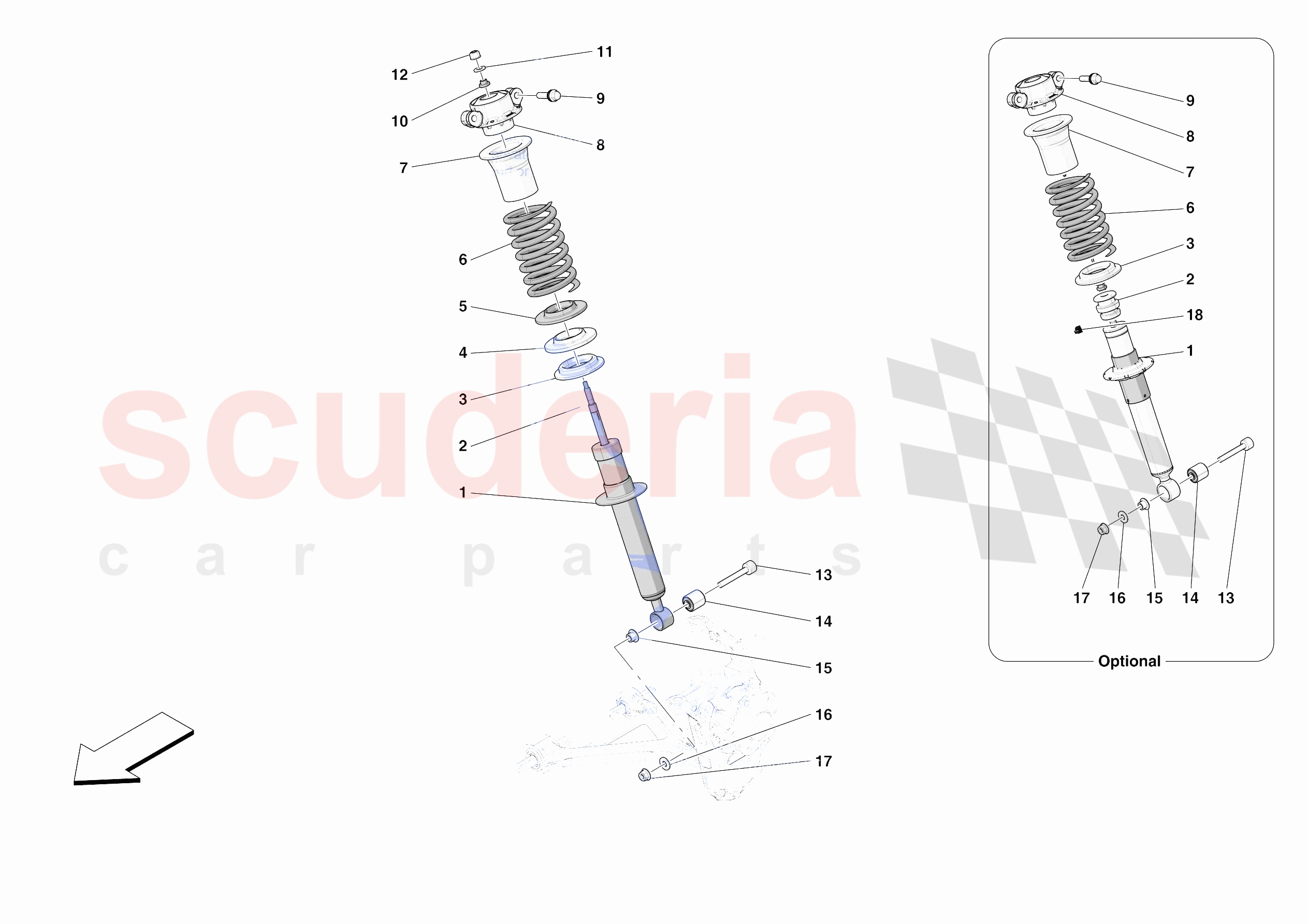 FRONT SUSPENSION - SHOCK ABSORBERS of Ferrari Ferrari Roma Europe