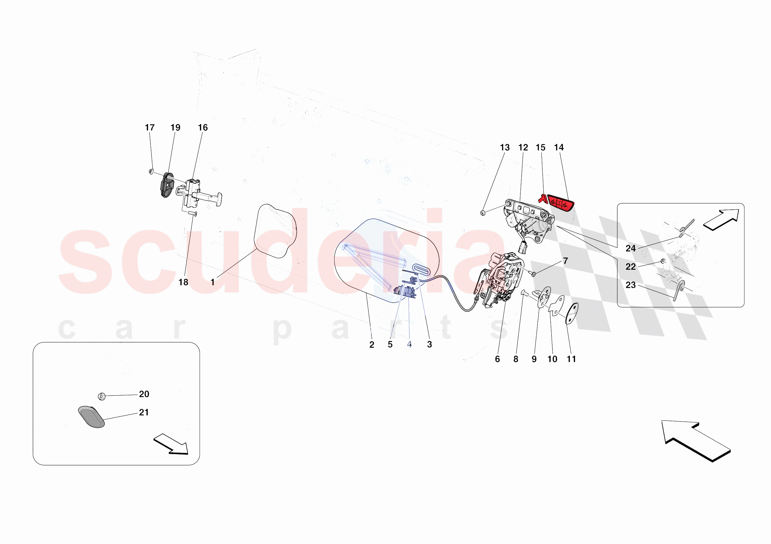 DOORS - OPENING MECHANISMS AND HINGES of Ferrari Ferrari Roma Europe
