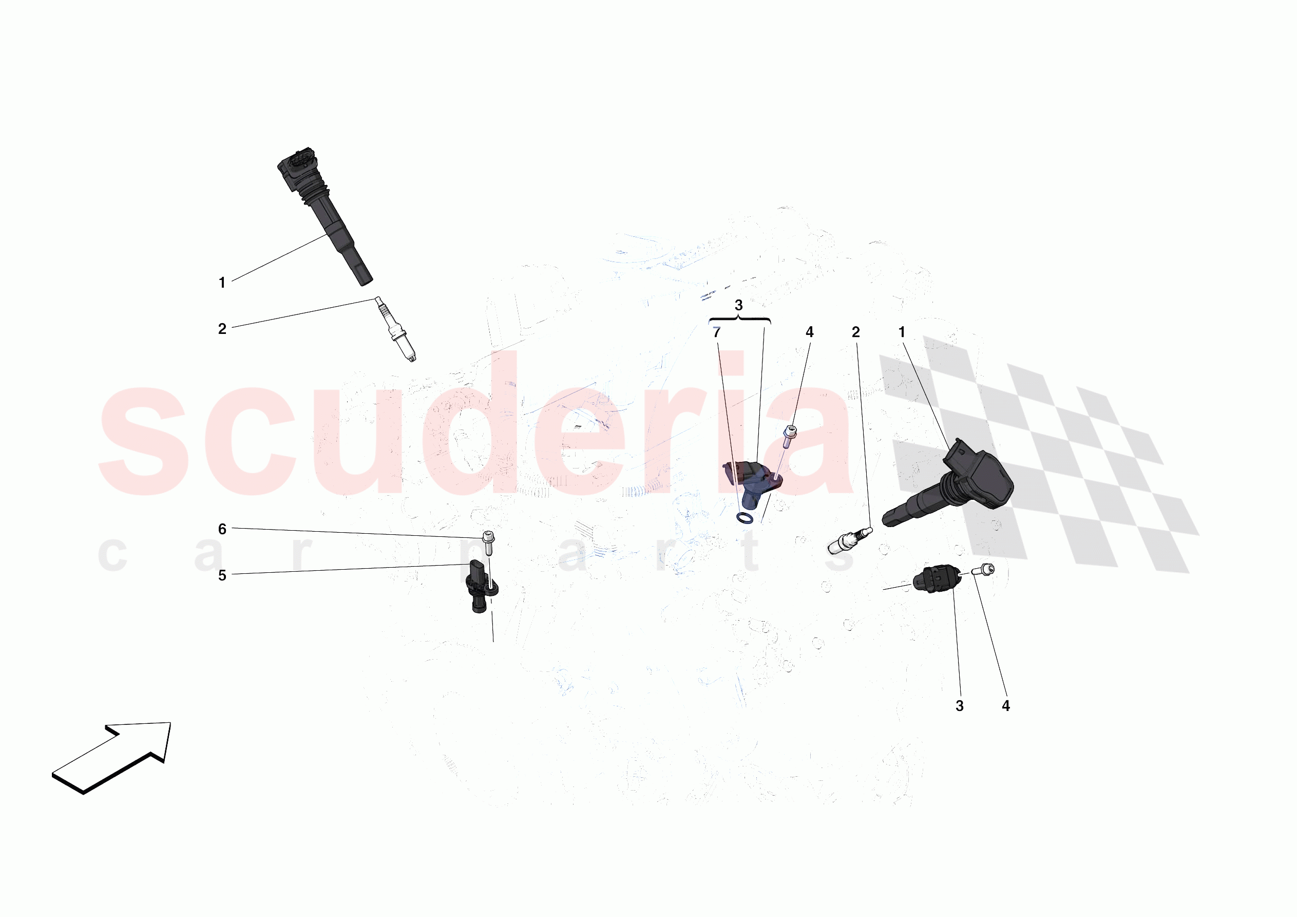 IGNITION COIL, SPARK PLUGS AND SENSORS of Ferrari Ferrari Roma Spider Europe