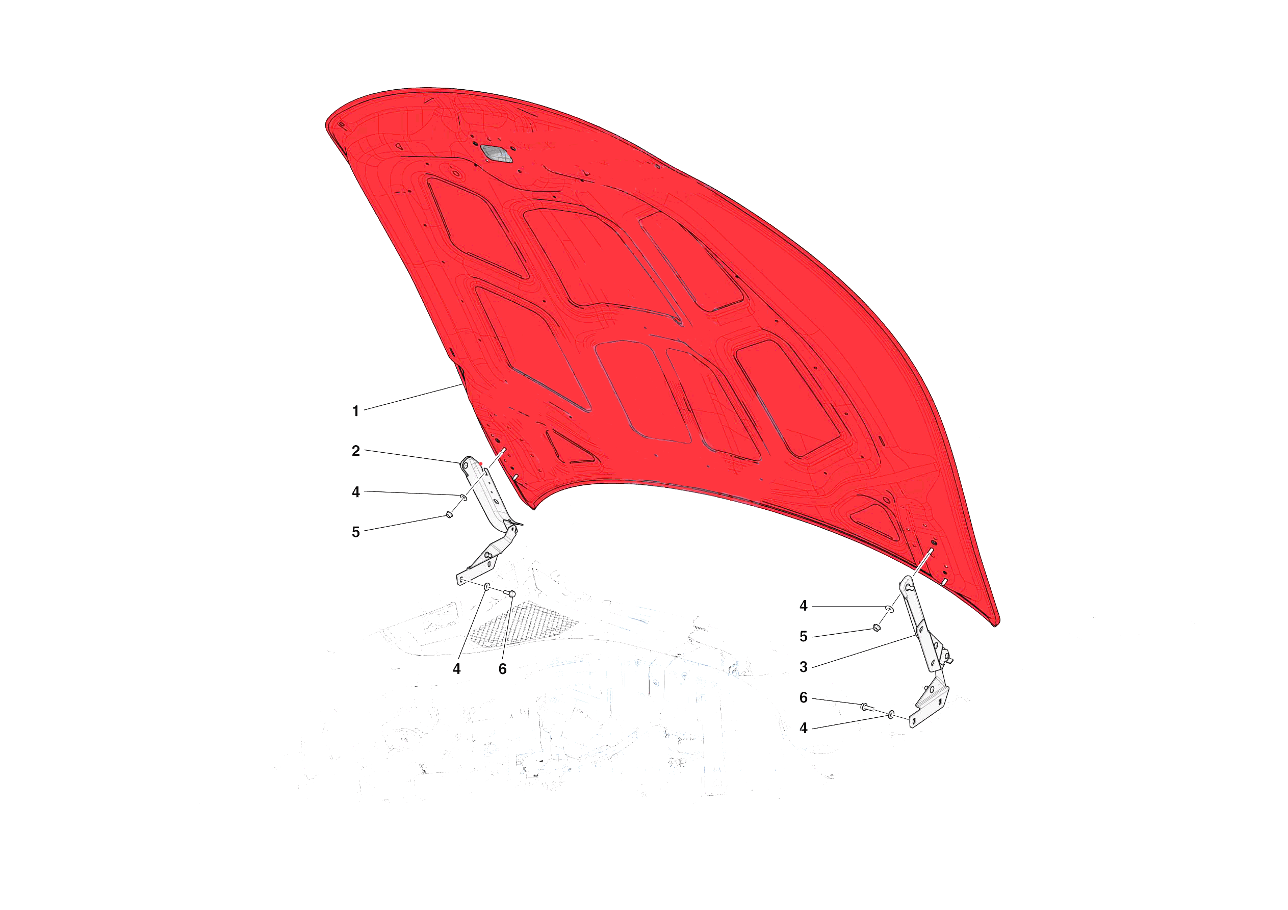 FRONT LID SUBSTRUCTURE of Ferrari Ferrari Roma Spider Europe RH