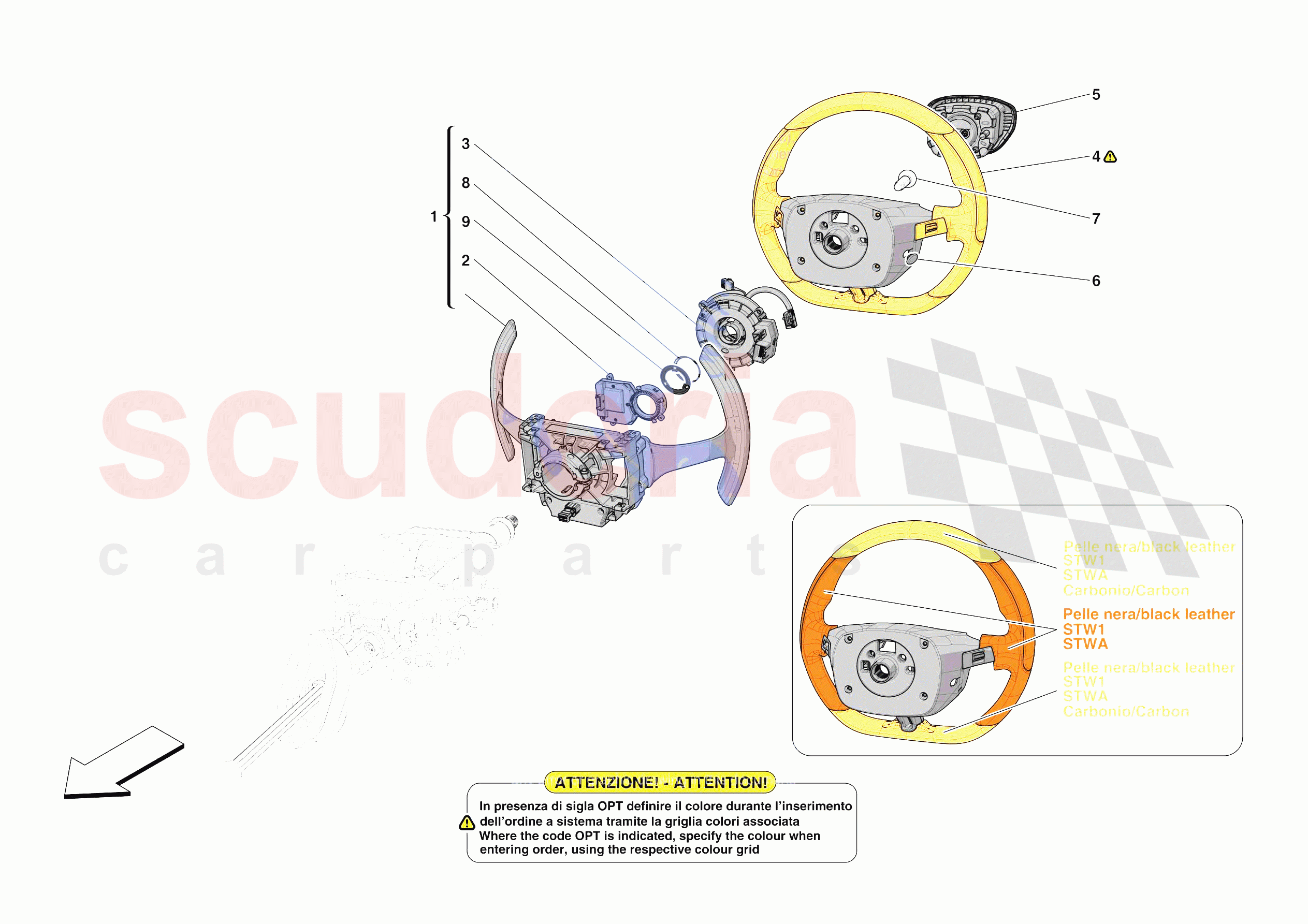 STEERING WHEEL AND STEERING SYSTEM - STEERING WHEEL AND AIRBAG of Ferrari Ferrari Roma Spider USA