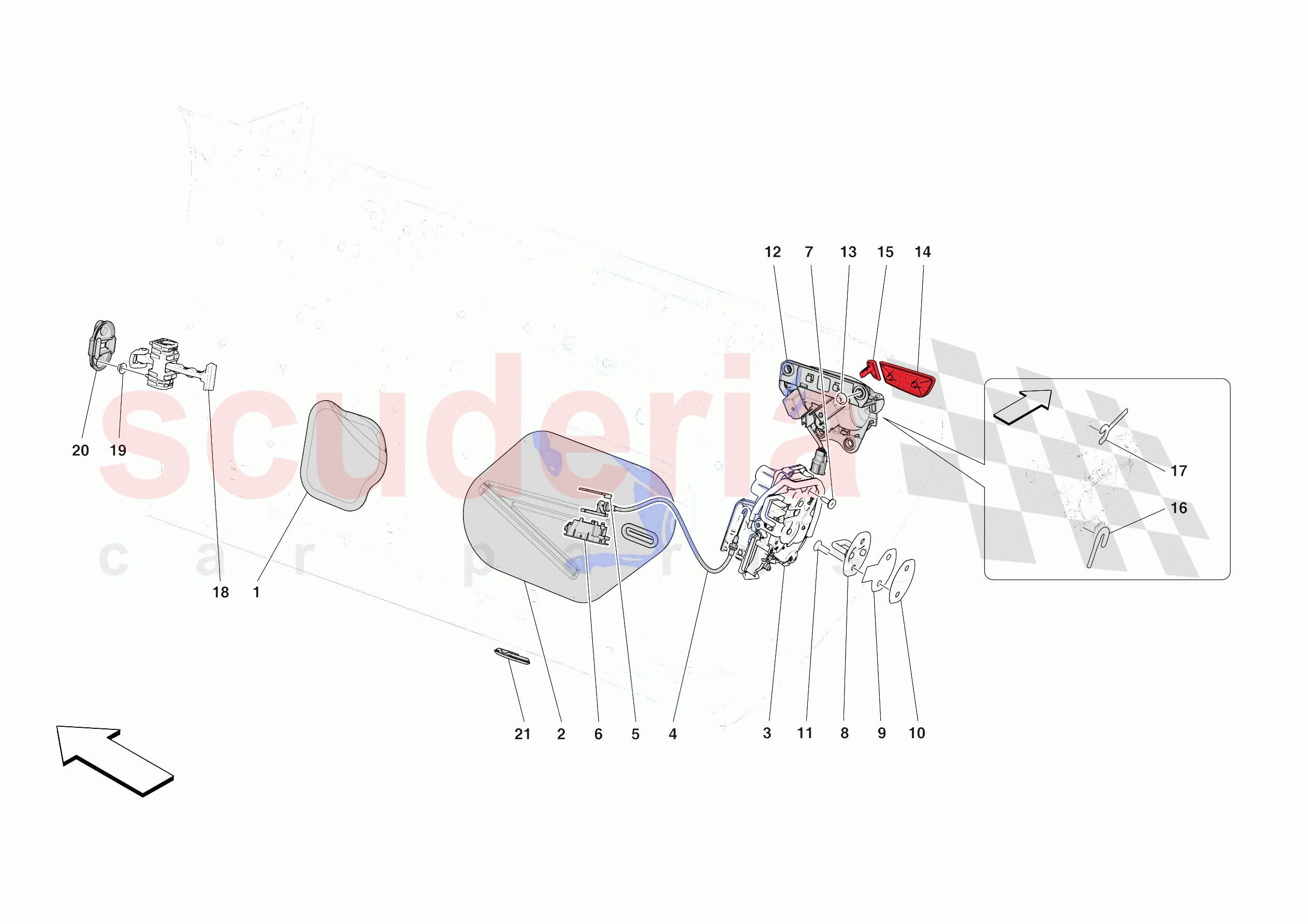 DOORS - OPENING MECHANISMS AND HINGES of Ferrari Ferrari Roma Spider USA