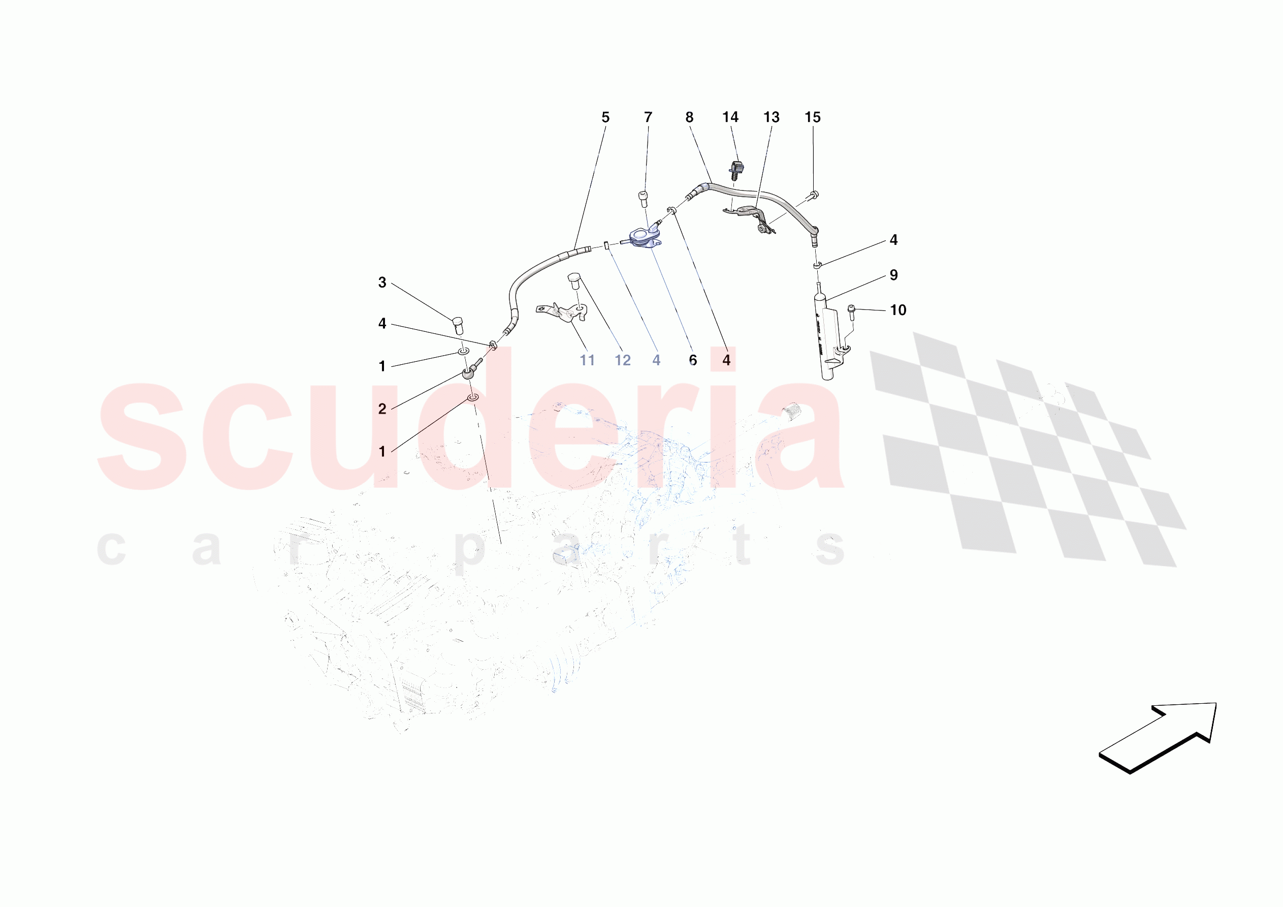 GEARBOX OIL HEAT EXCHANGER AND PIPES - HEAT EXCHANGER AND REAR PIPES of Ferrari Ferrari Roma USA