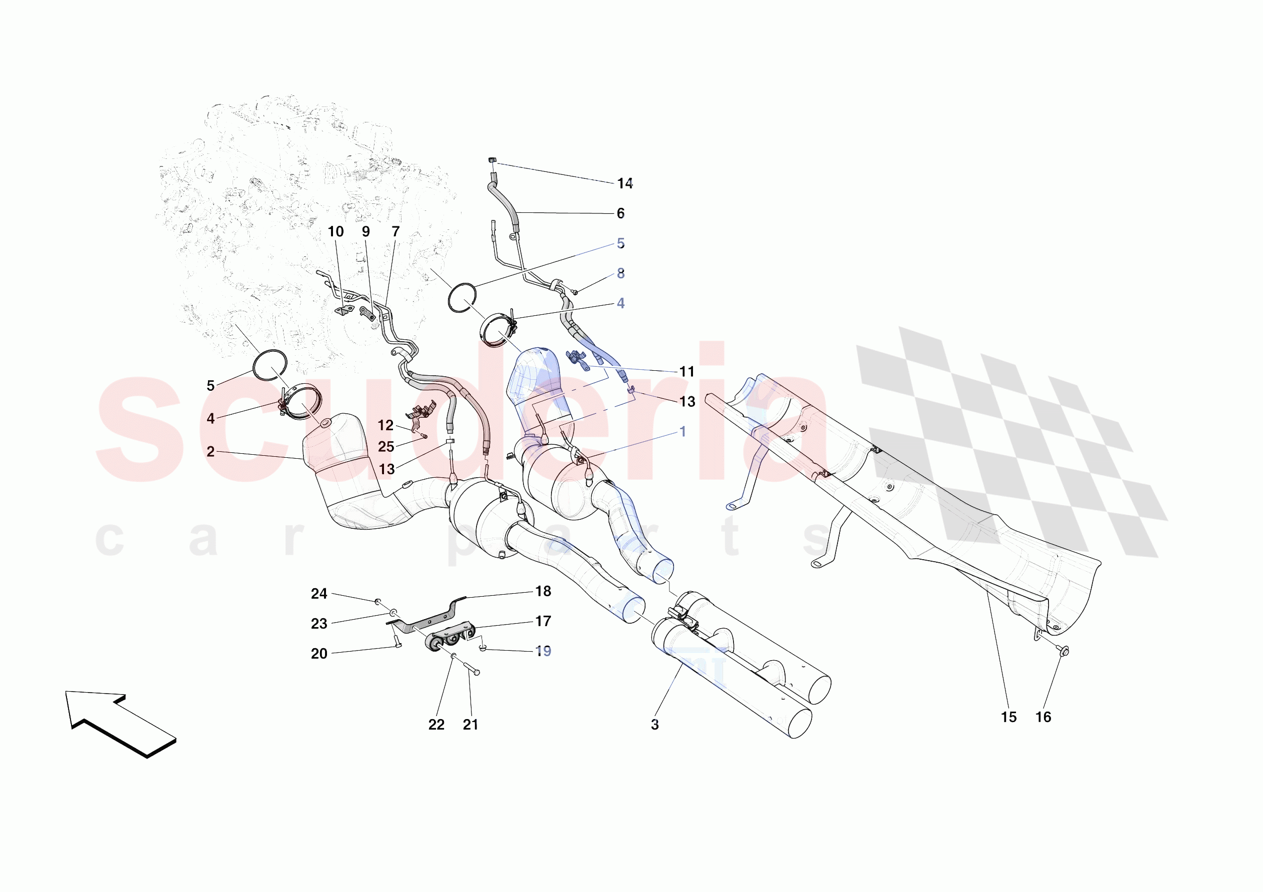 EXHAUST SYSTEM - FRONT SECTION of Ferrari Ferrari Roma USA