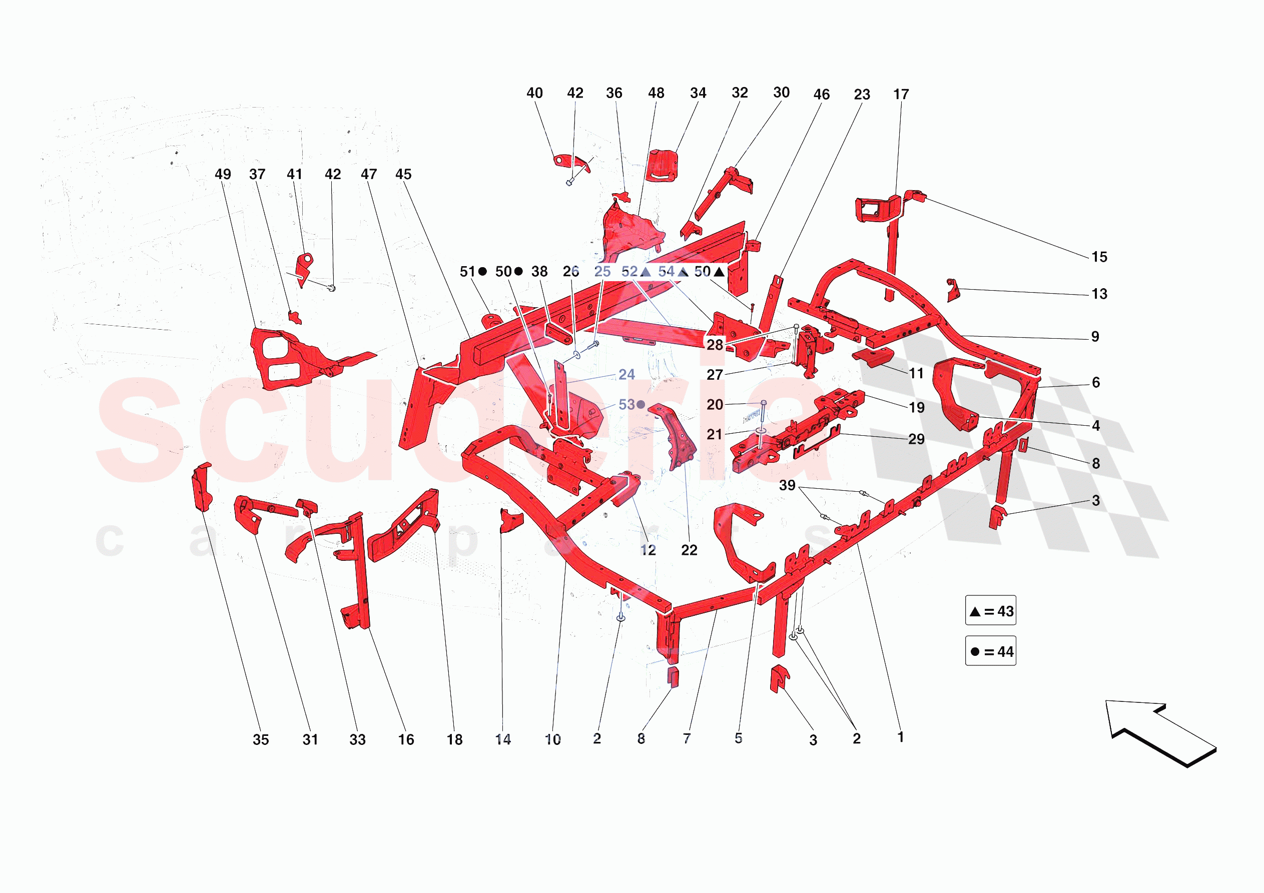 REAR SUBSTRUCTURE of Ferrari Ferrari SF90 Spider Europe