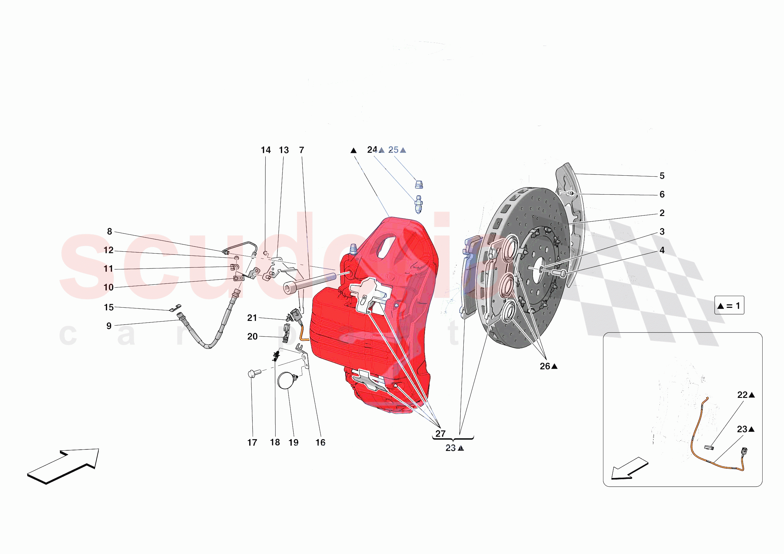 FRONT SUSPENSION - CALLIPERS AND DISCS of Ferrari Ferrari SF90 Spider USA
