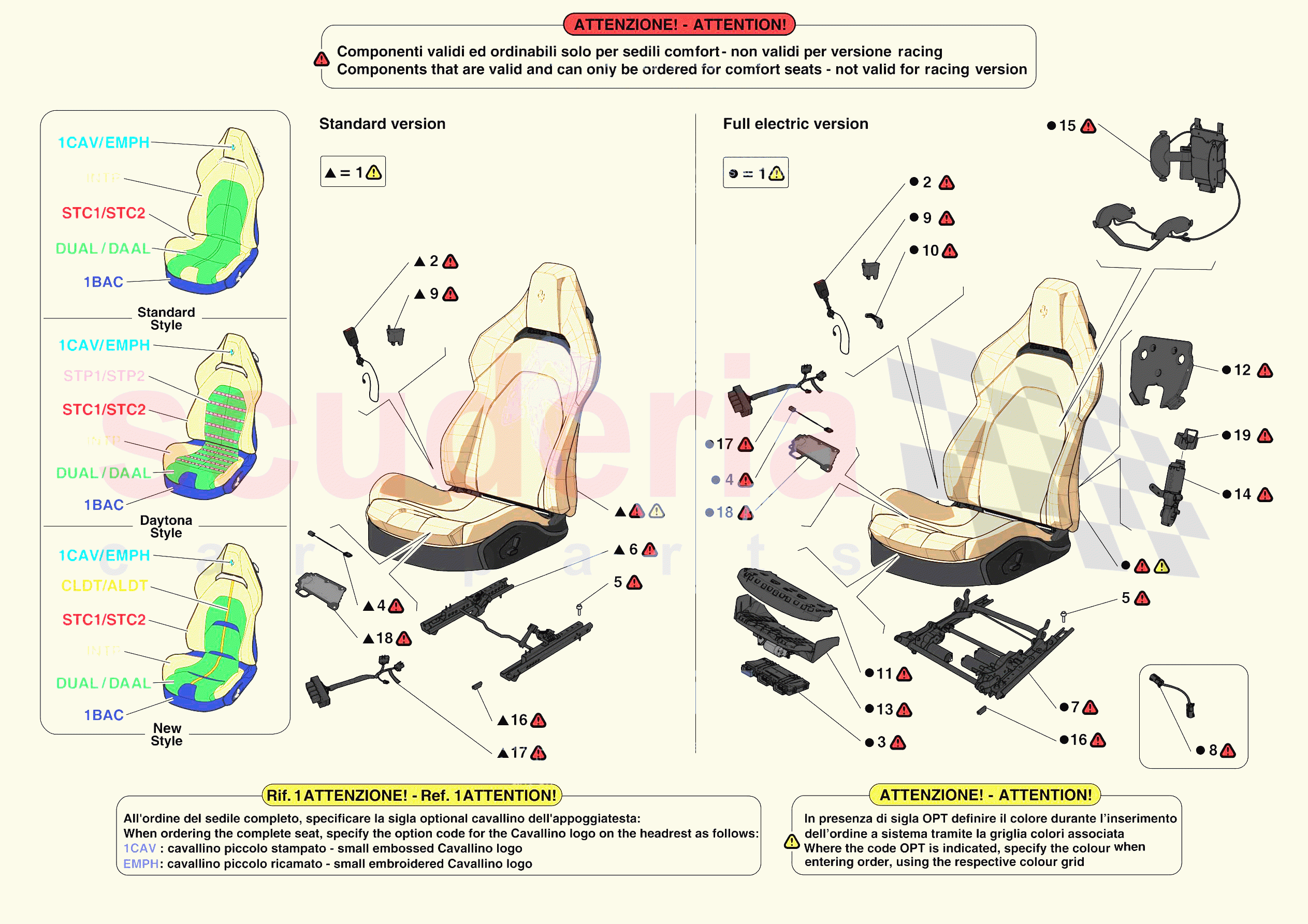 FRONT SEATS - SEATS AND GUIDES of Ferrari Ferrari SF90 Spider USA